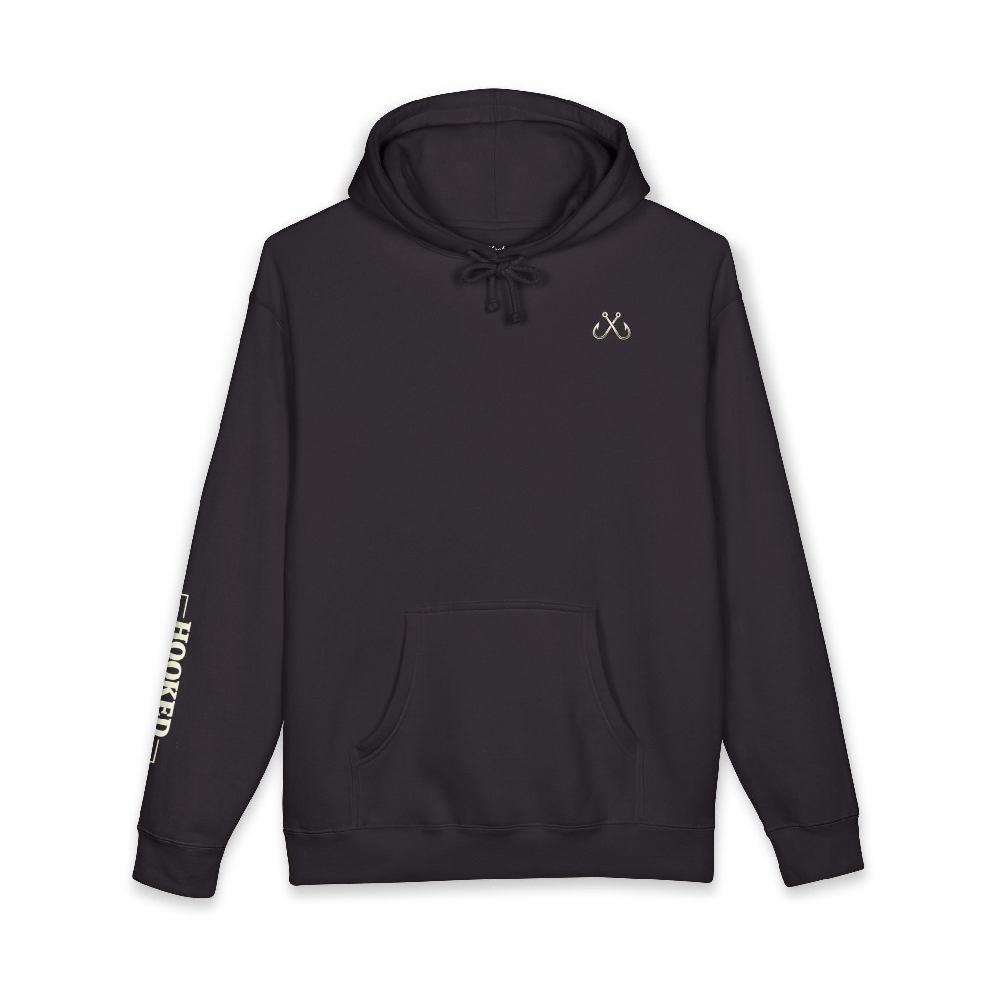 Wave Hoodie Hooked Horizon Co. — Minimal Fishing Back Graphic Hoodie, Multiple Color Variations