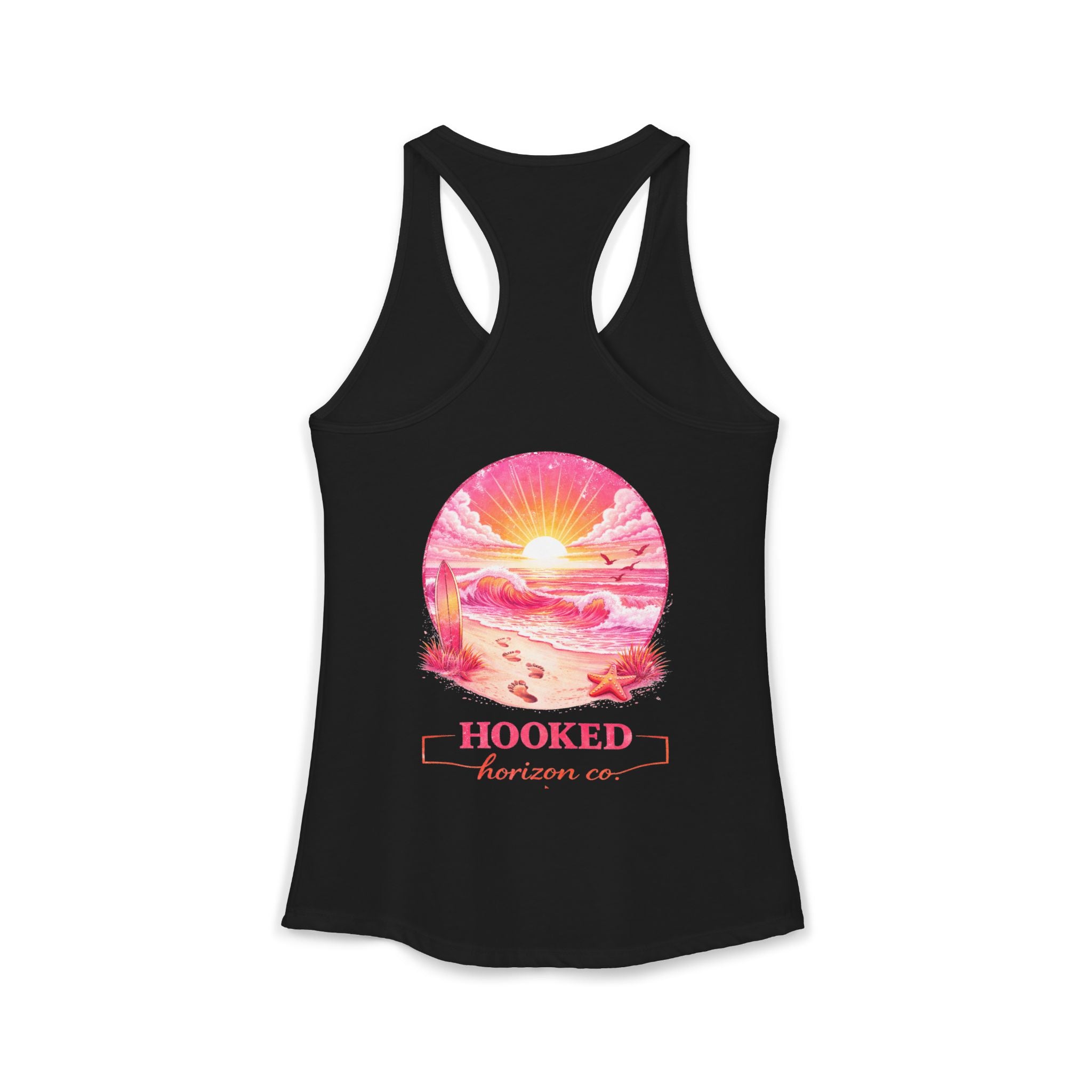 Pink Sunset Hooked Horizon Co. Tank– Gifts for Ocean Lovers, Nautical Fashion, Everyday Comfort, Perfect Gift for Her