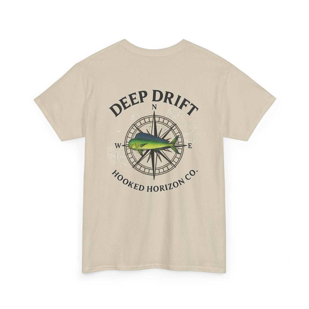 Compass Fishing T‑Shirt — "Deep Drift" Compass Design by Hooked Horizon Co.