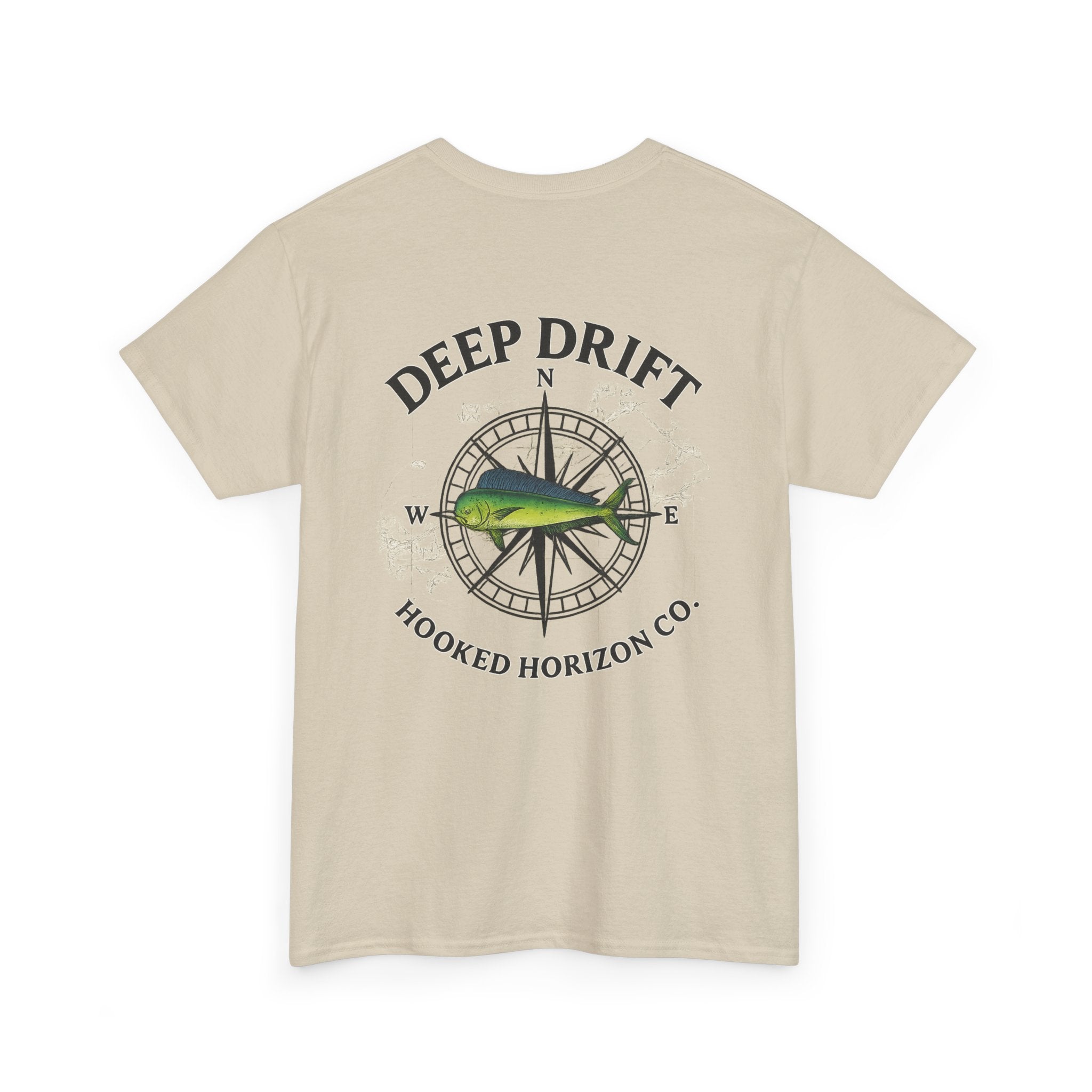 Compass Fishing T‑Shirt — "Deep Drift" Compass Design by Hooked Horizon Co.