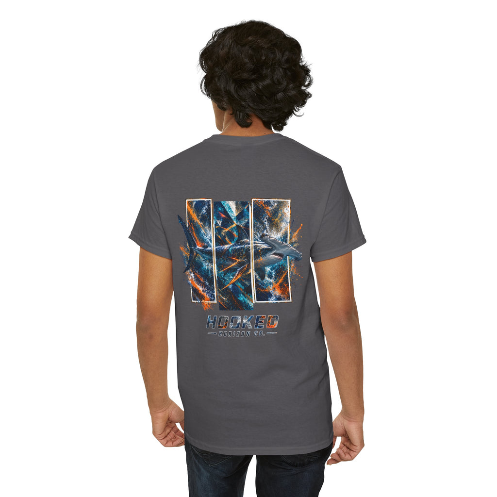 Hammer Head Hooked Horizon Co Tee—Ocean Graphic Tee — "Beloved" Ray Design