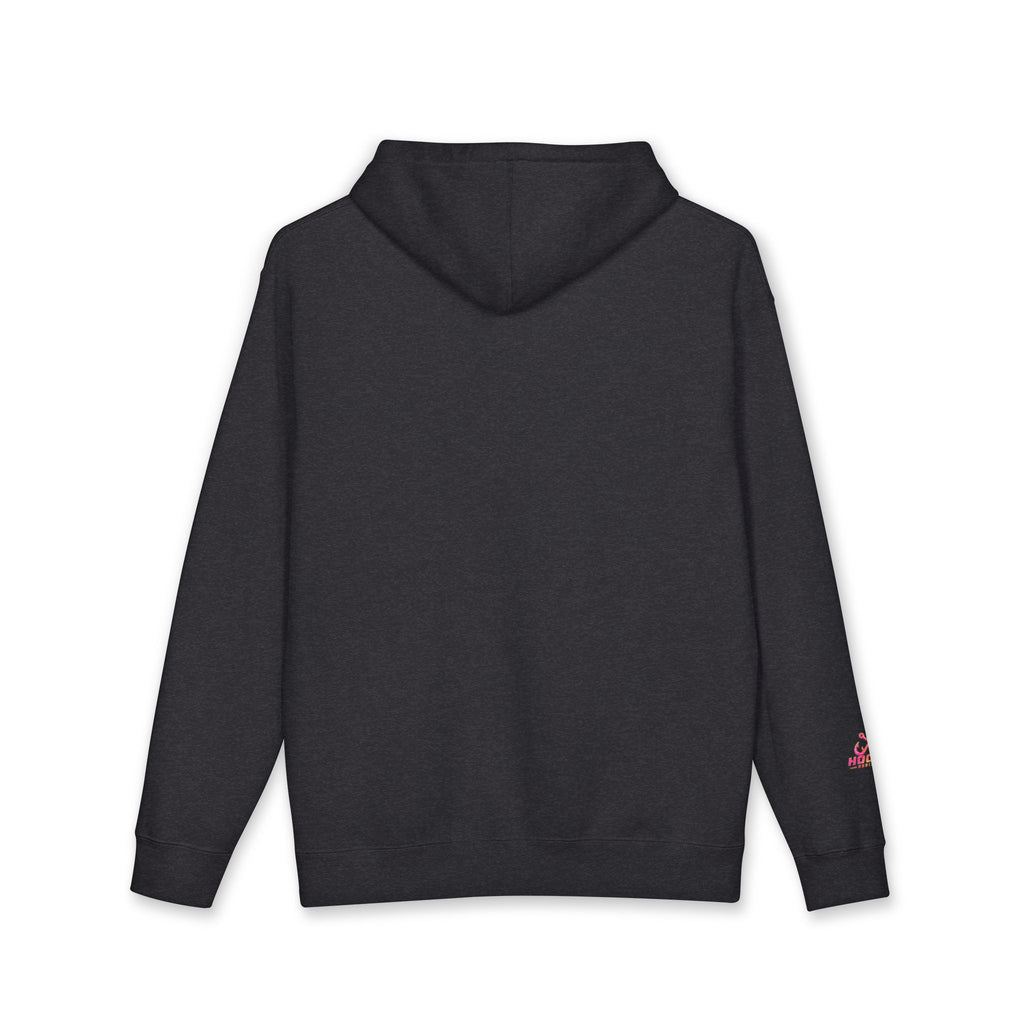 Hot Pink & Peach Hooked Horizon Co. — Fishing Back Graphic Hoodie, Multiple Color Variations