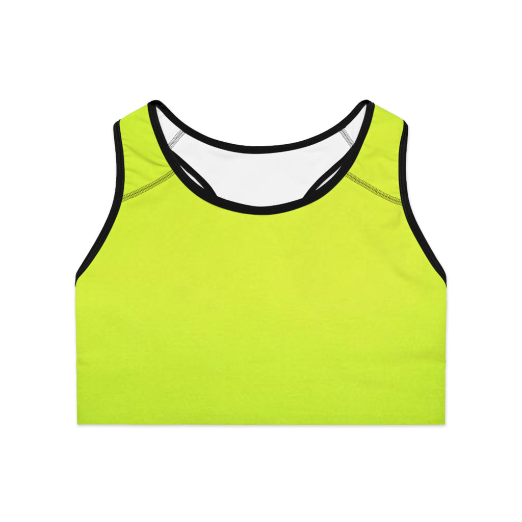 Lime Green Deep Drift Hooked Horizon Co. Stylish Sports Bra for Active Women, Workout Top, Gym Essential, Fitness Apparel, Athleisure Wear, Yoga Gear
