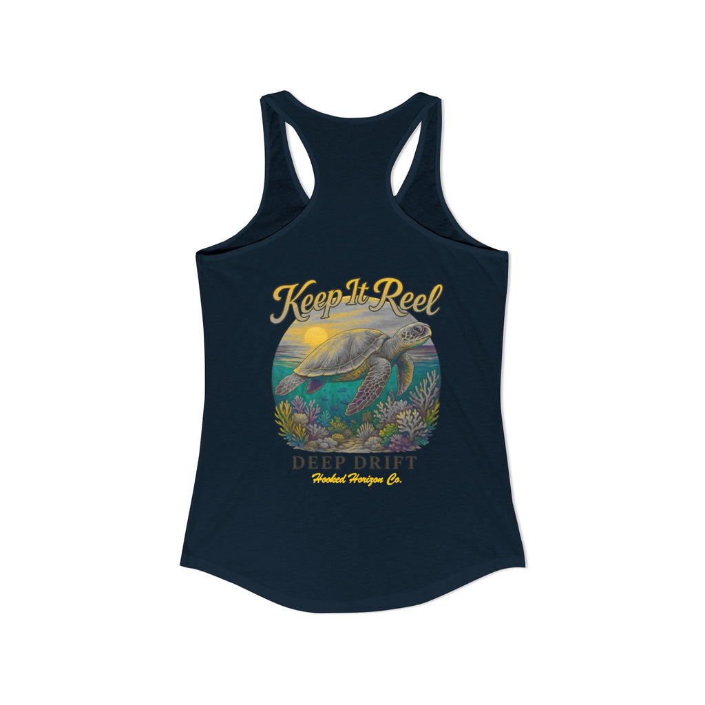 Turtle " Keep It Reel" Deep Drift– Hooked Horizon Co. Gifts for Ocean Lovers, Nautical Fashion, Everyday Comfort, Perfect Gift for Her