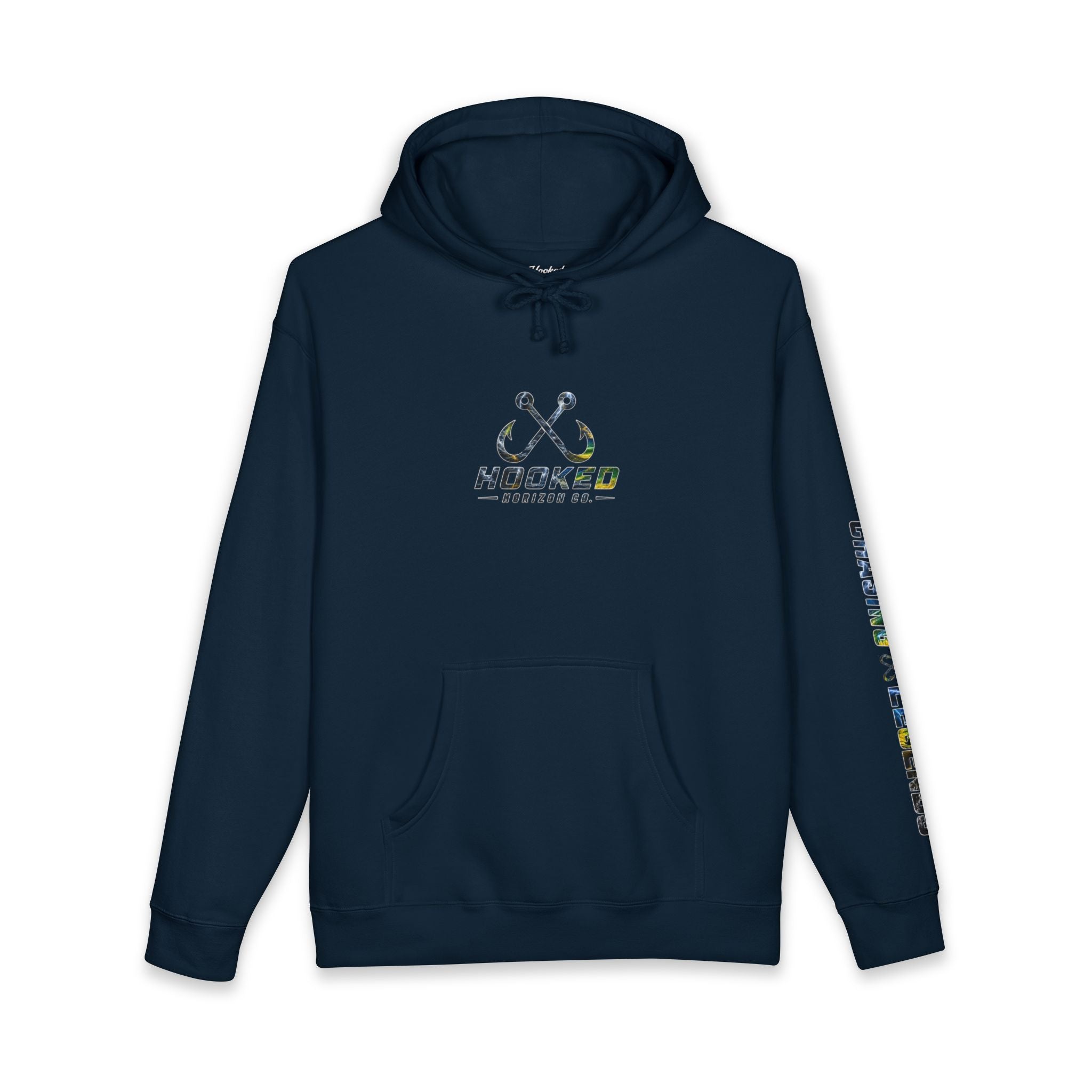 Mahi Mahi Hoodie Hooked Horizon Co. — Fishing Back Graphic Hoodie, Multiple Color Variations