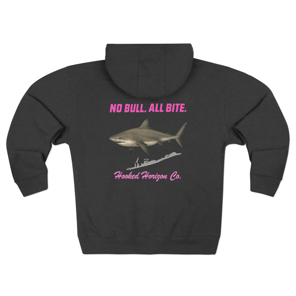 Siesta Key Bull Shark Tee Deep Drift Hooked Horizon C. No Bull All BiteUnisex Zip Hoodie for Ocean Lovers, Nautical Fashion, Cool Weather Gear, Everyday Comfort, Perfect Gift