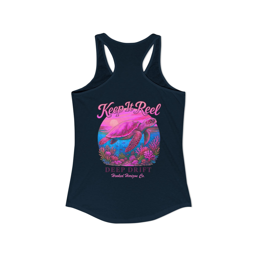 Turtle " Keep It Reel" Deep Drift– Hooked Horizon Co. Gifts for Ocean Lovers, Nautical Fashion, Everyday Comfort, Perfect Gift for Her