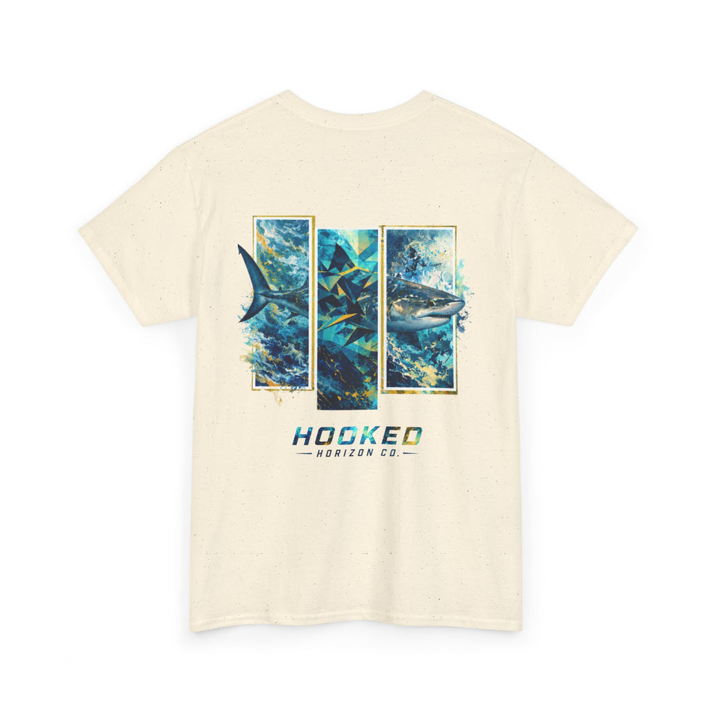 Bull Shark Hooked Horizon Co Tee—Ocean Graphic Tee — "Beloved" Ray Design