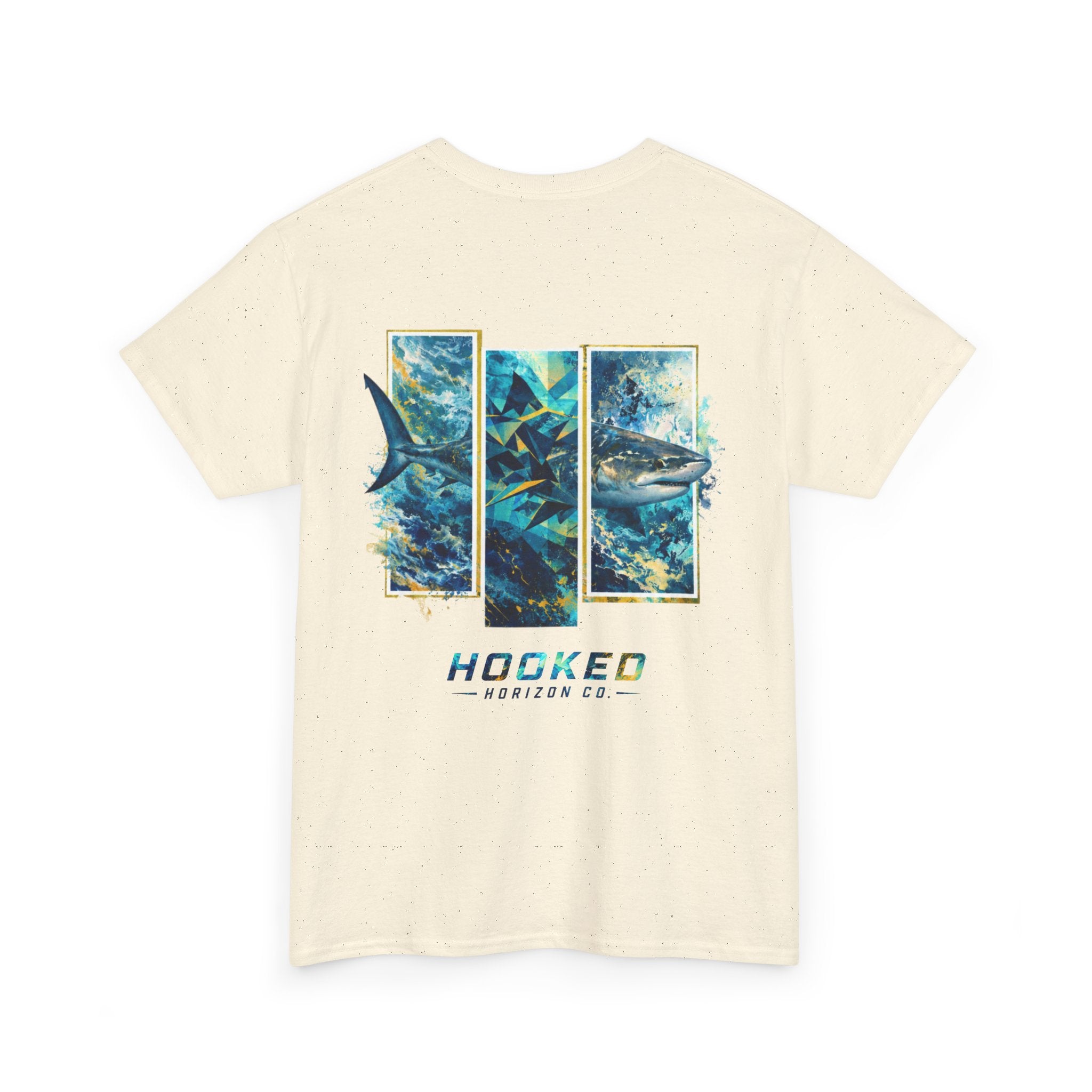 Bull Shark Hooked Horizon Co Tee—Ocean Graphic Tee — "Beloved" Ray Design