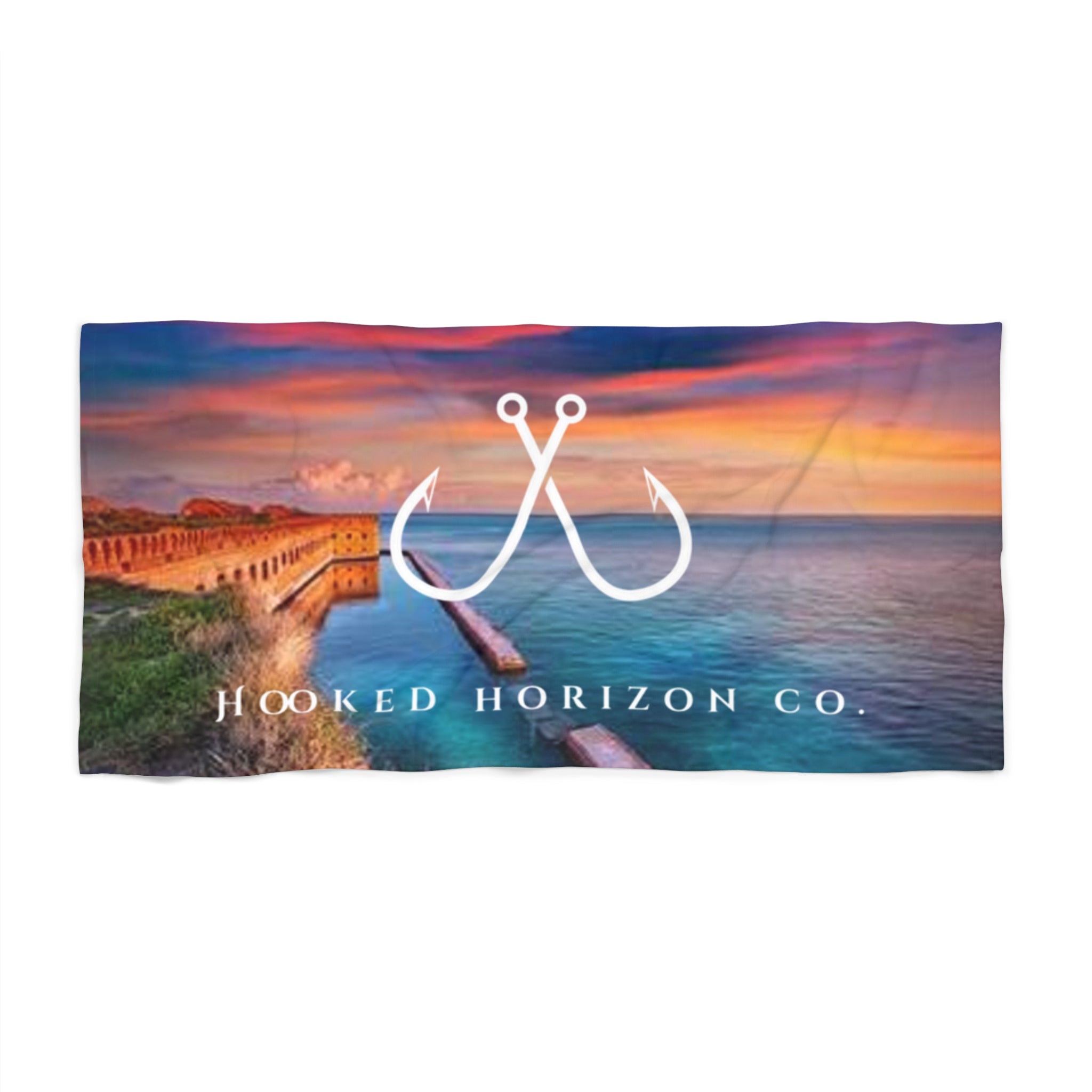Hooked Horizon Co.  Florida Keys Vibrant Coastal Beach Towel - Hooked Horizon Co, Travel Towels, Summer Accessories, Ocean Lover Gifts, Resort Style Towels, Beach Decor