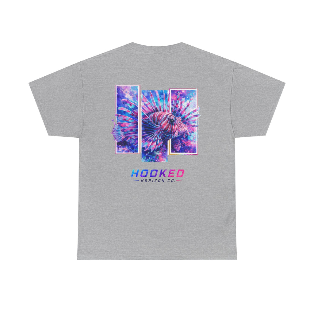 Lion Fish Hooked Horizon Co Tee—Ocean Graphic Tee — "Beloved" Ray Design