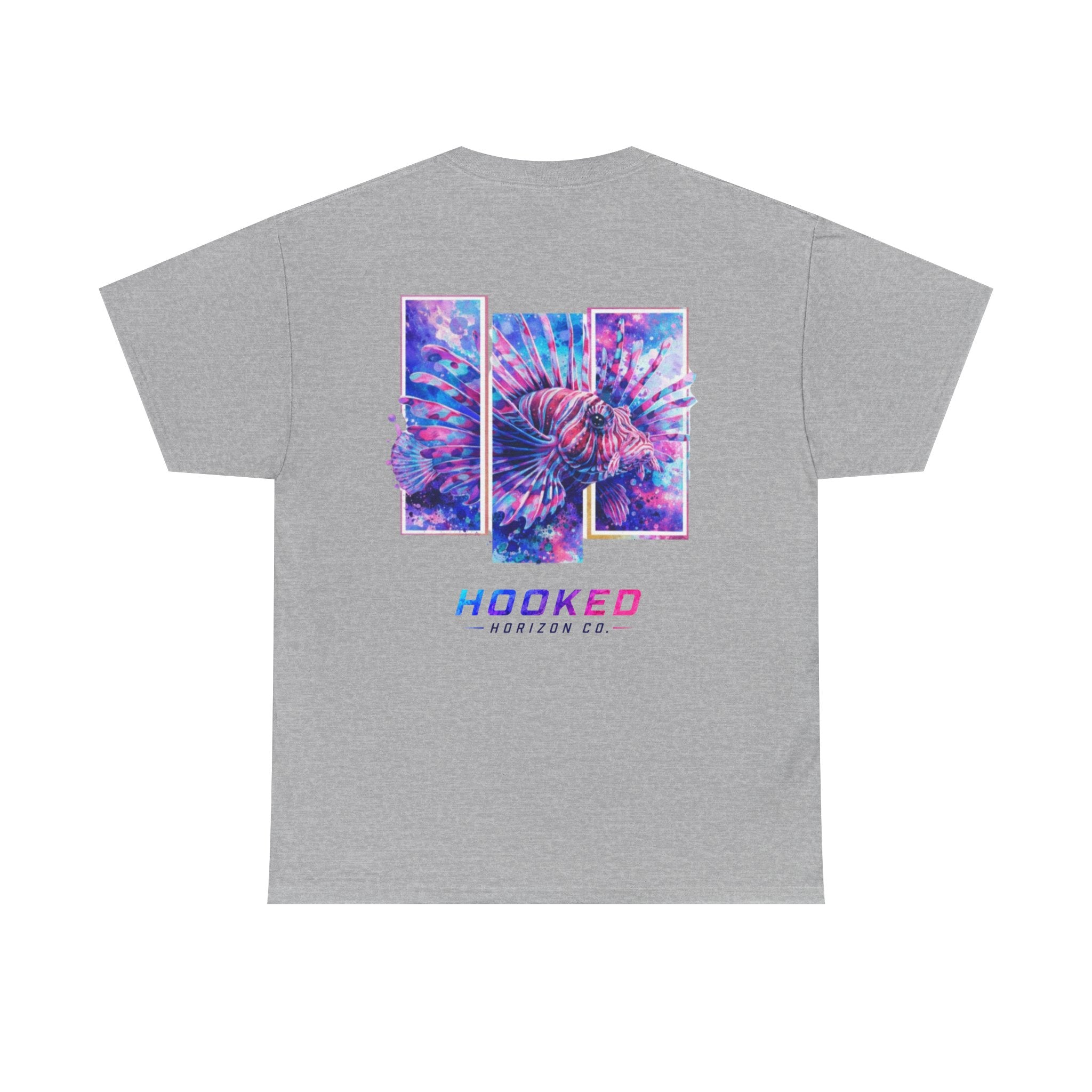 Lion Fish Hooked Horizon Co Tee—Ocean Graphic Tee — "Beloved" Ray Design