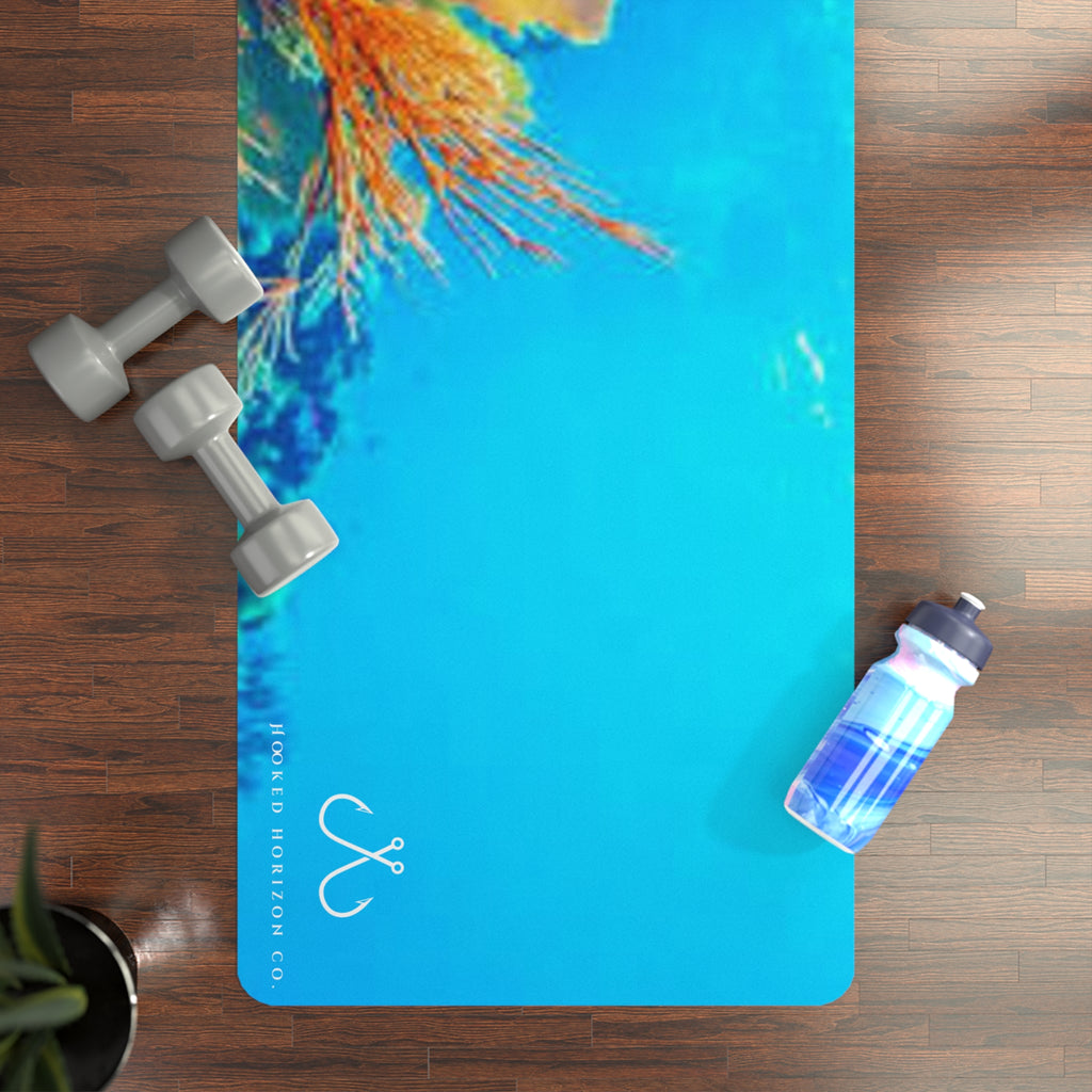 Coral Ocean-Inspired Rubber Yoga Mat for Mindfulness, Fitness, Eco-Friendly Exercise, Home Workouts, Gift for Yogis