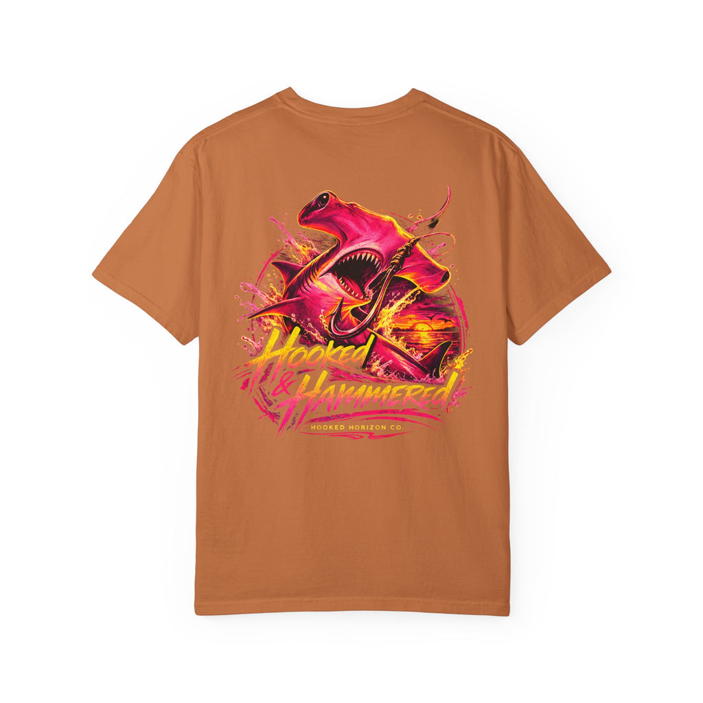 Hooked & Hammered Fishing T-shirt, Hooked Horizon Co, Angler Gifts, Shark Lovers