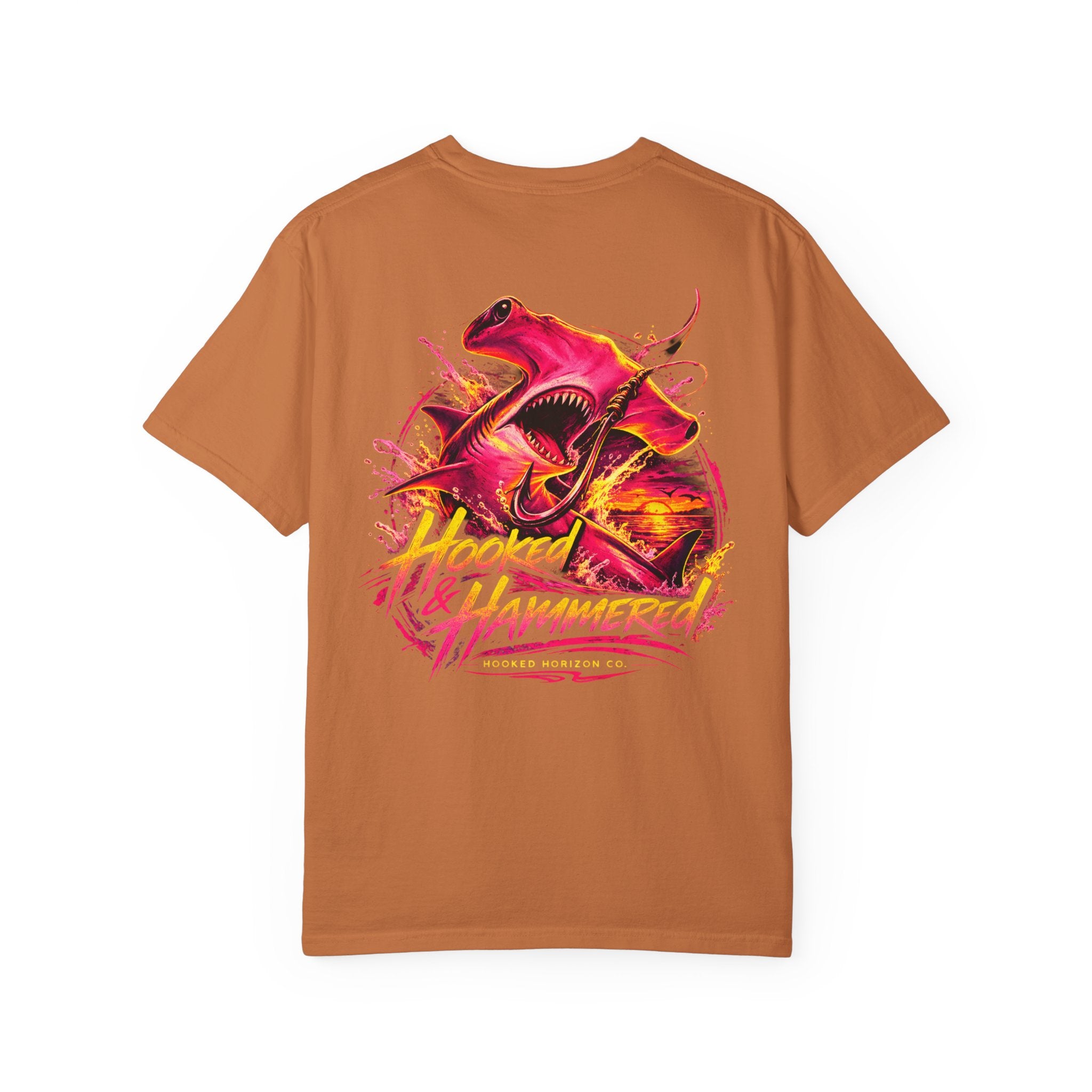 Hooked & Hammered Fishing T-shirt, Hooked Horizon Co, Angler Gifts, Shark Lovers
