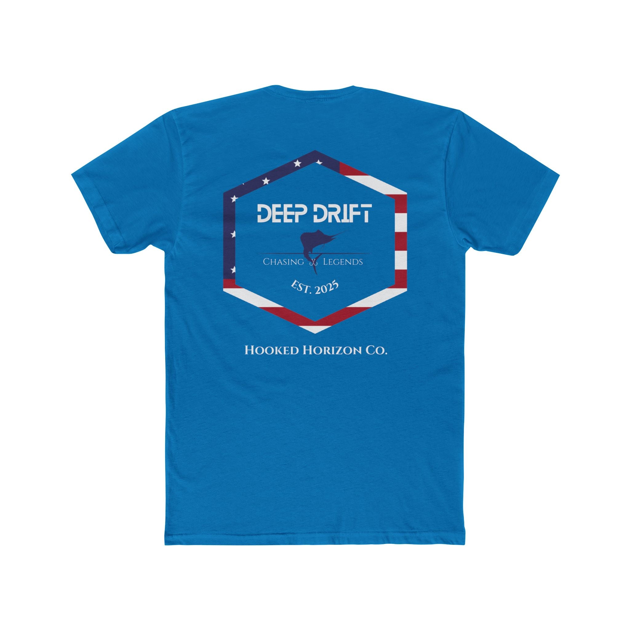 USA Deep Drift Marlin Tee — Patriotic Hooked Horizon Co. Fishing T-Shirt