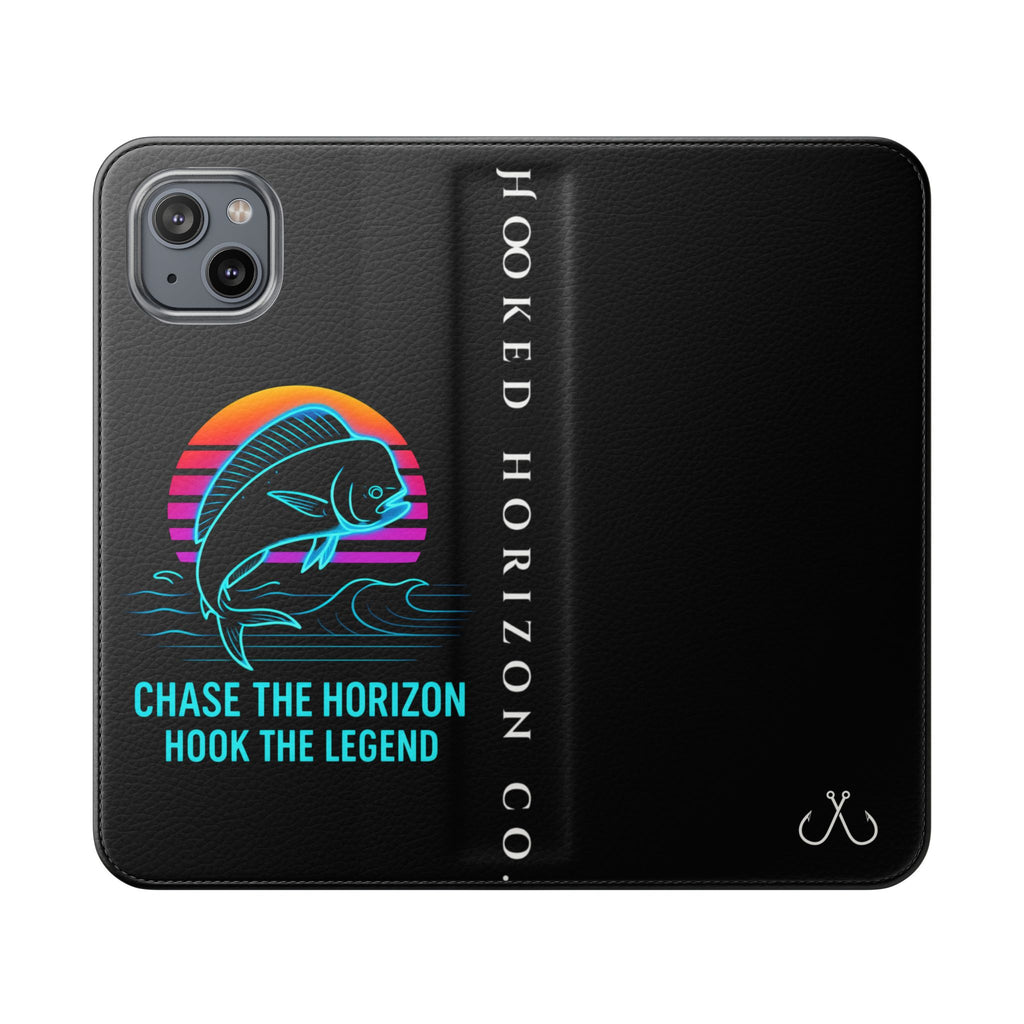 Mahi Mahi Flip Phone Case — Turquoise Water Pattern Wallet Cover