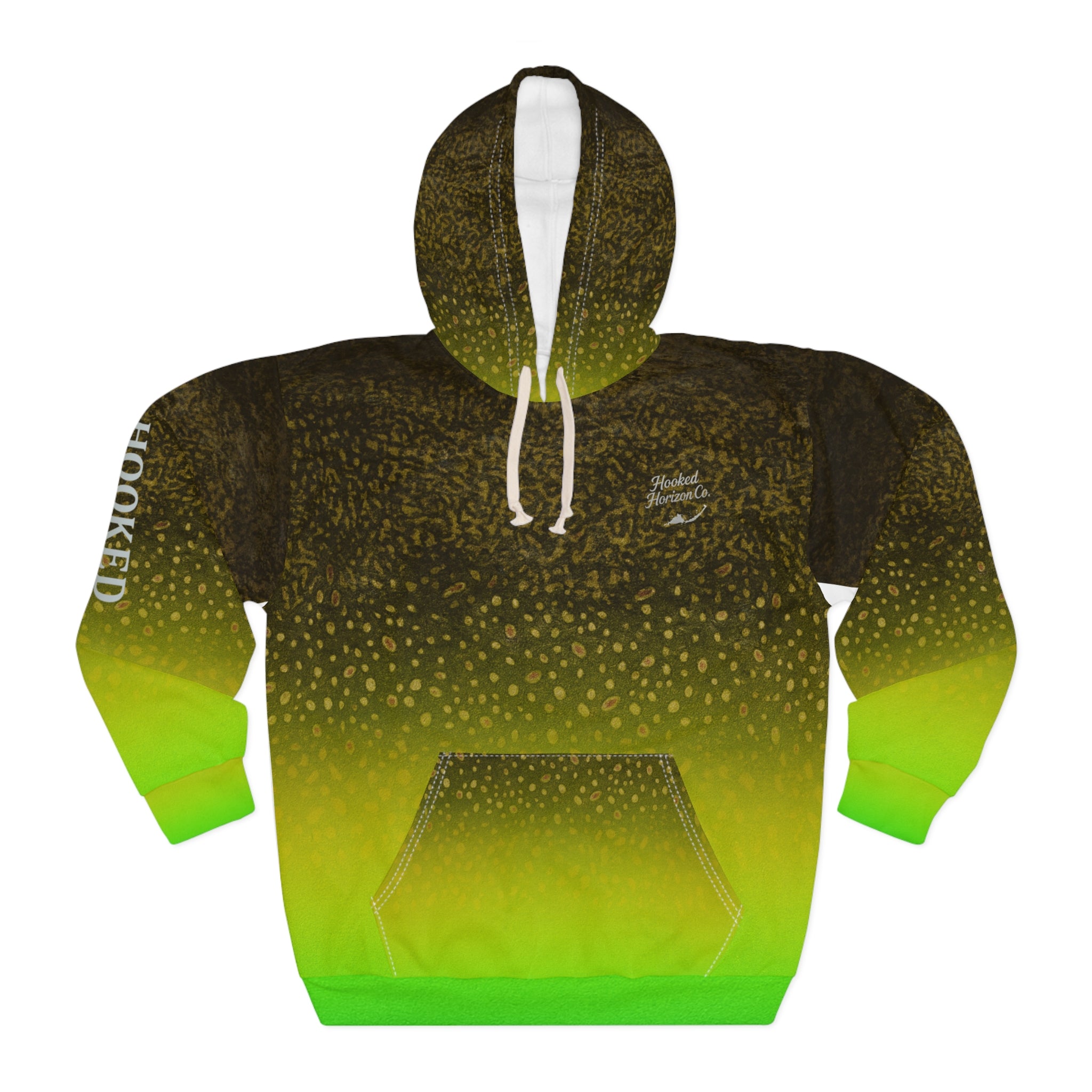 Gradient Green Speckle Hoodie — Neon Ombre Pullover