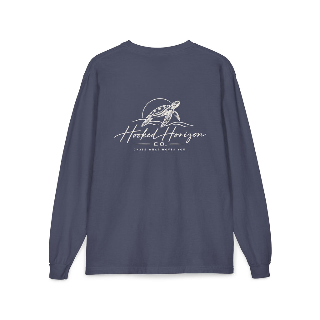 Turtle Hooked Horizon Co. – " Chase What Moves You "Unisex Long Sleeve Pocket T-Shirt
