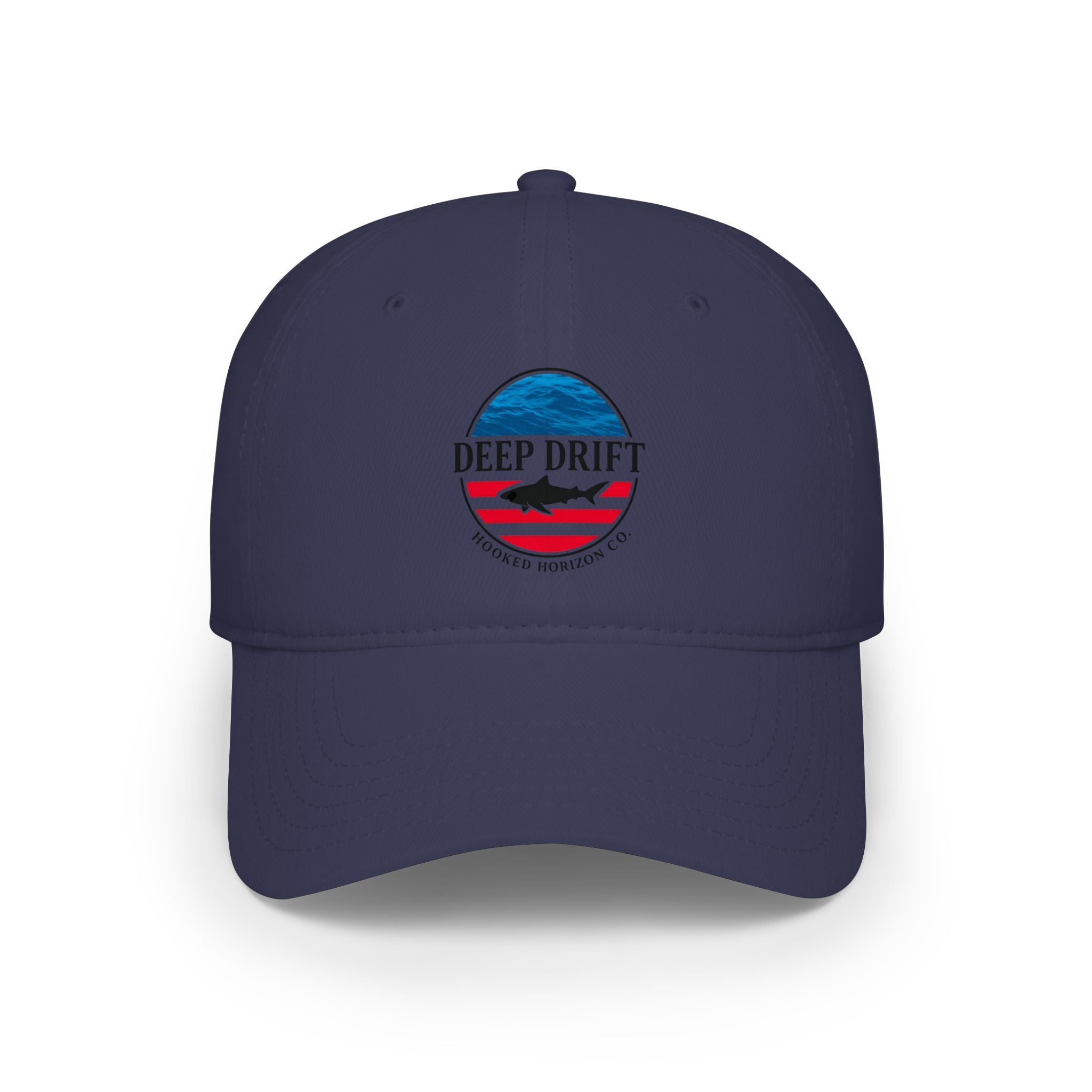 Deep Drift American Flag Patch Baseball Cap — Vintage Ocean Americana Low-Profile Hat, Multiple Color Variations