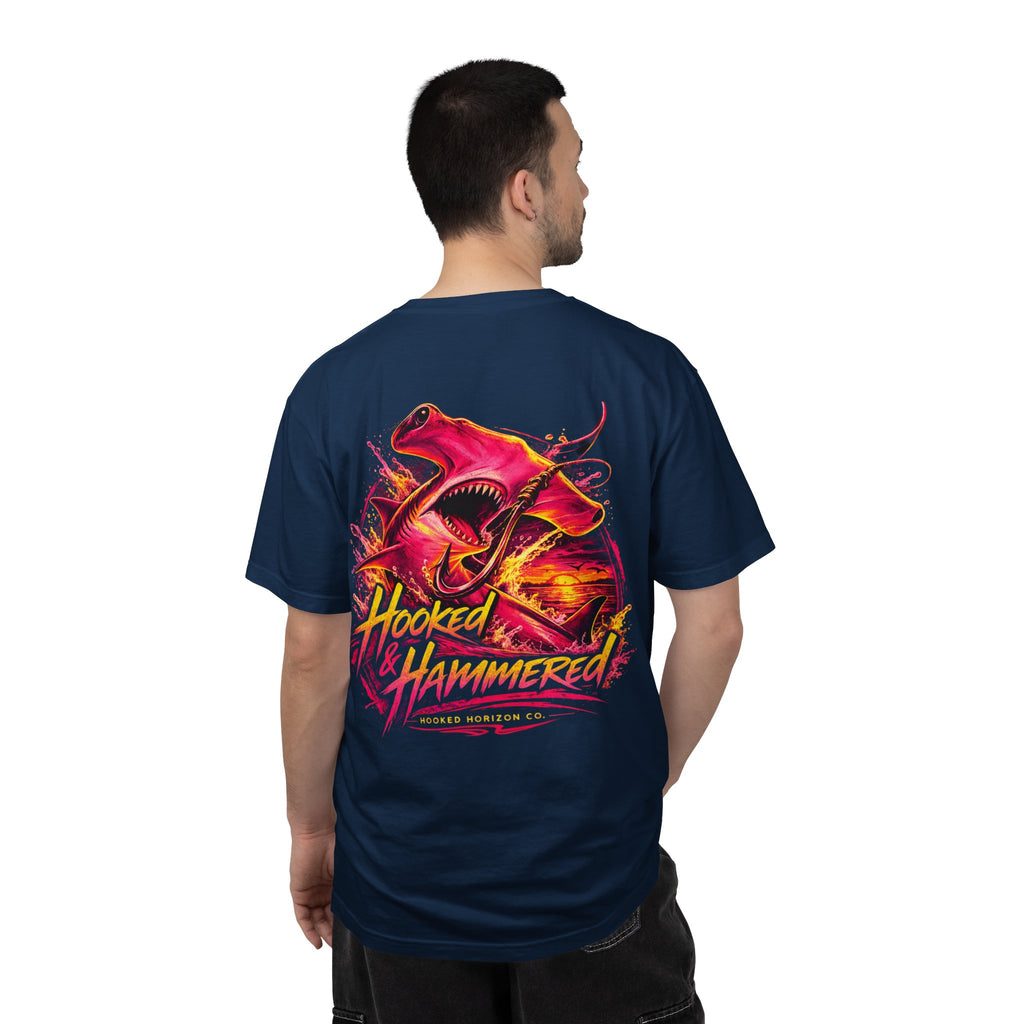 Hooked & Hammered Fishing T-shirt, Hooked Horizon Co, Angler Gifts, Shark Lovers