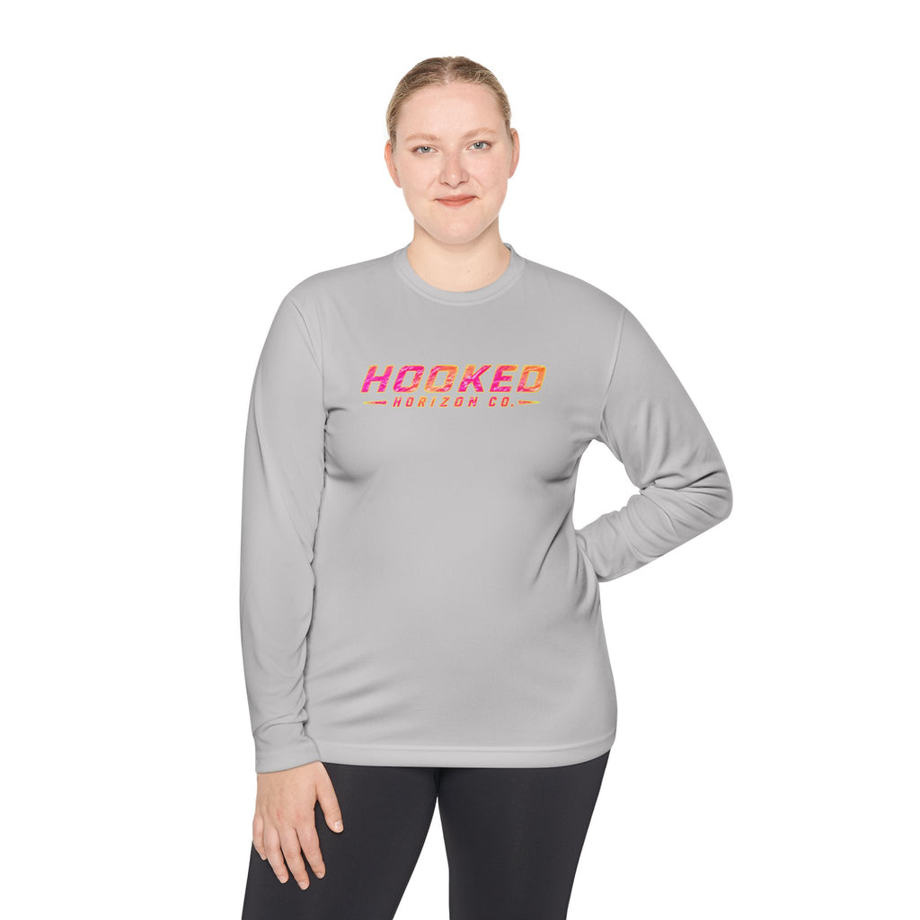 Moisture Wicking Classic Logo Tee In Pink—Horizon Co. Anchors Long Sleeve Tee — Lightweight Fishing Shirt