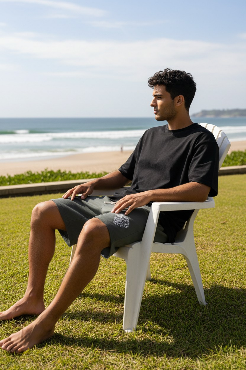 Hooked Horizon Co.  80s Inspired Fleece Sweat Shorts — Lightweight Garment-Dyed Lounge Shorts