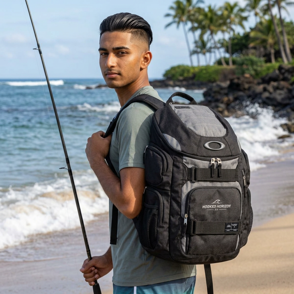 Hooked Horizon Co.  Classic Logo Enduro 30L Tactical Backpack — Fishing Bag,Durable Travel, Hiking, Fishing Accessory/Tackle & School Daypack