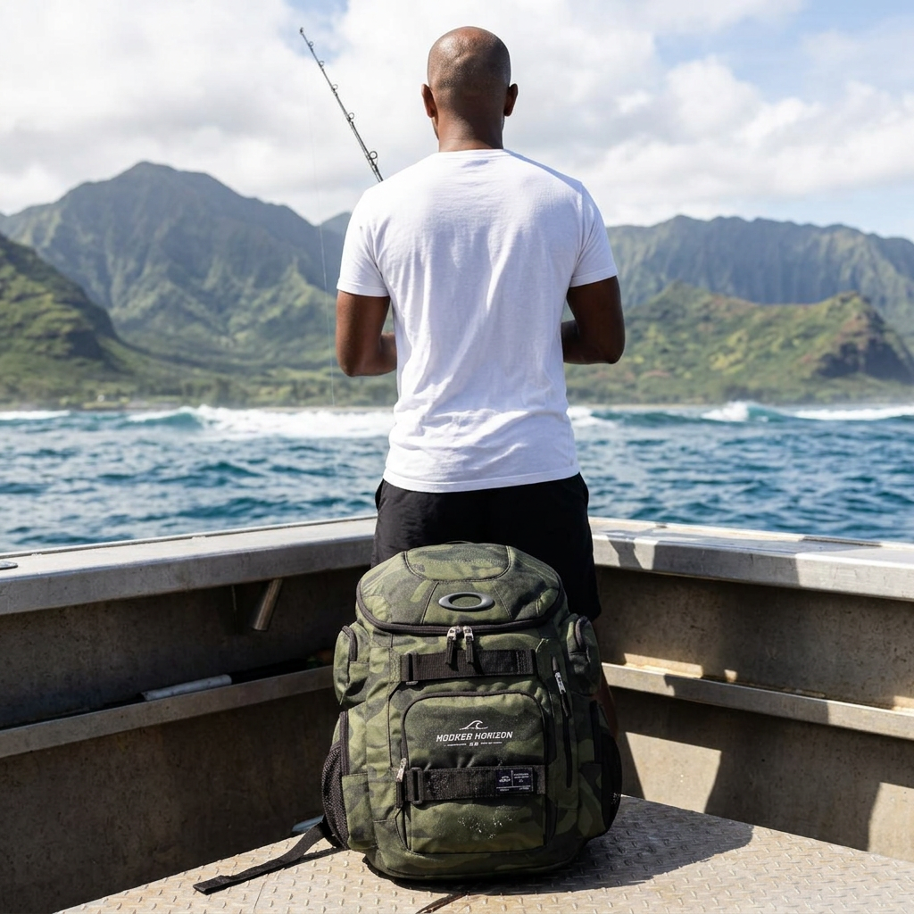 Hooked Horizon Co.  Classic Logo Enduro 30L Tactical Backpack — Fishing Bag,Durable Travel, Hiking, Fishing Accessory/Tackle & School Daypack