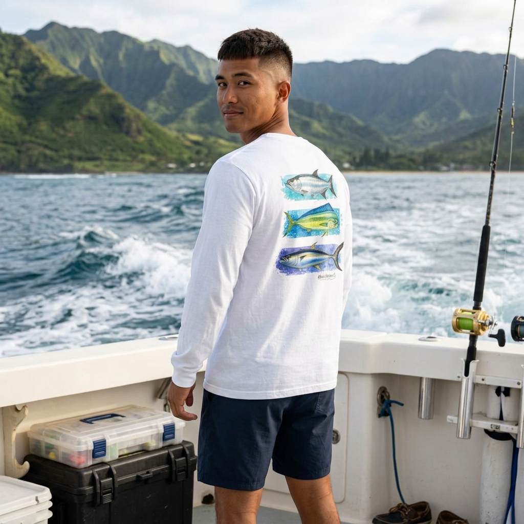 Chasing Legends Tarpon, Mahi Mahi, TunaSaltwater Fish Long Sleeve Tee — Hooked Horizon Co. Graphic Shirt