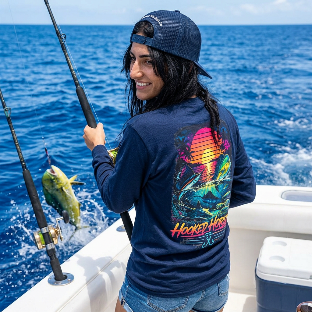 Hooked Horizon Co.  Sunset Long Sleeve Tee— Multiple Color Variations