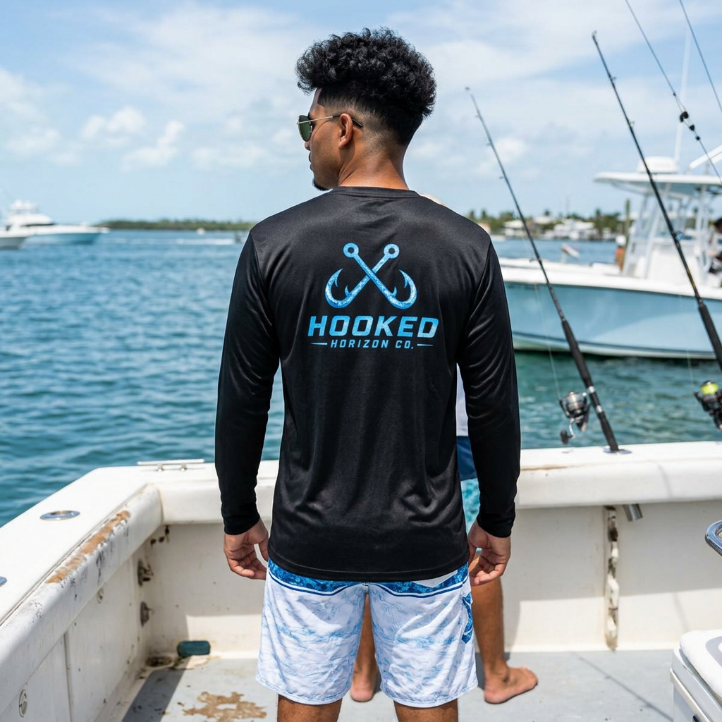 Moisture Wicking Classic Logo Tee—Horizon Co. Anchors Long Sleeve Tee — Lightweight Fishing Shirt