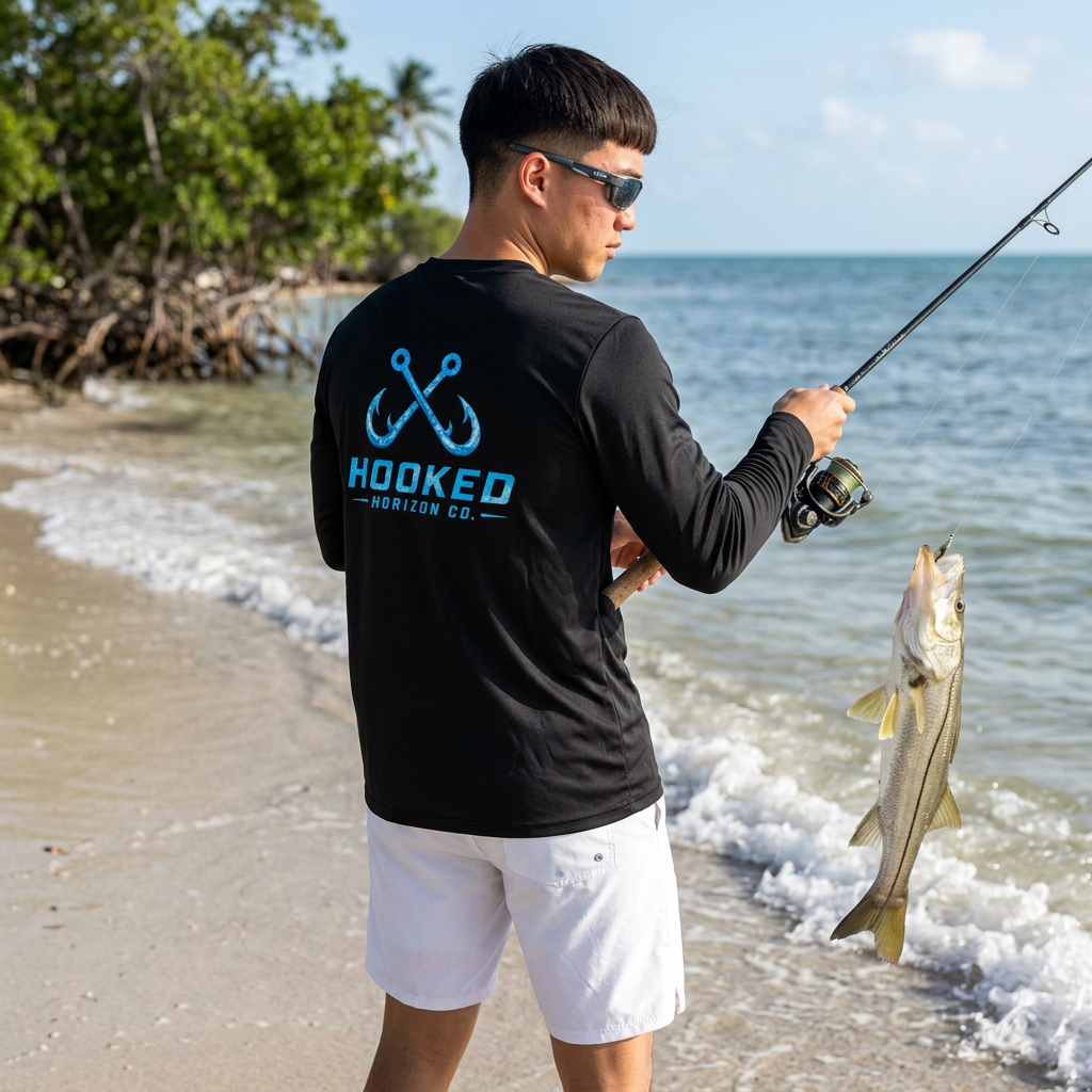 Moisture Wicking Classic Logo Tee—Horizon Co. Anchors Long Sleeve Tee — Lightweight Fishing Shirt