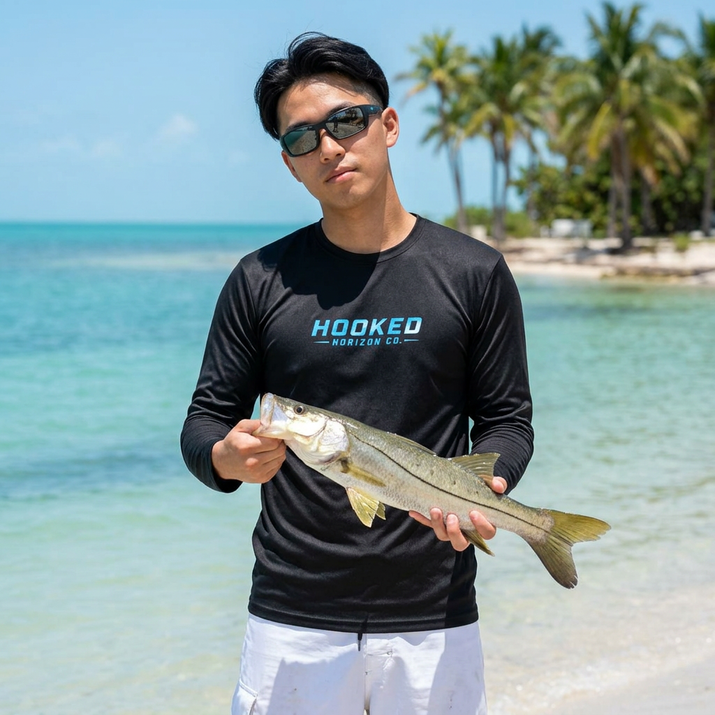 Moisture Wicking Classic Logo Tee—Horizon Co. Anchors Long Sleeve Tee — Lightweight Fishing Shirt