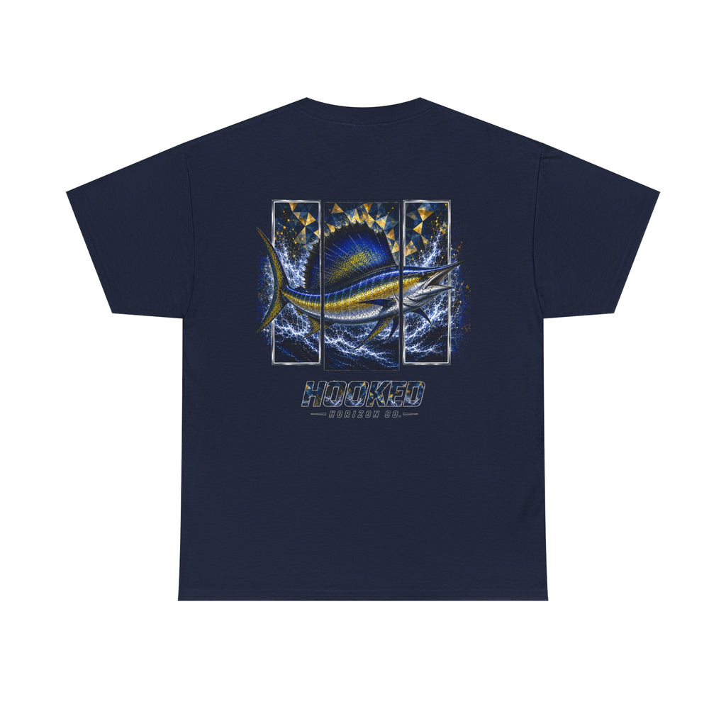 Sail Fish Hooked Horizon Co Tee—Ocean Graphic Tee — "Beloved" Ray Design
