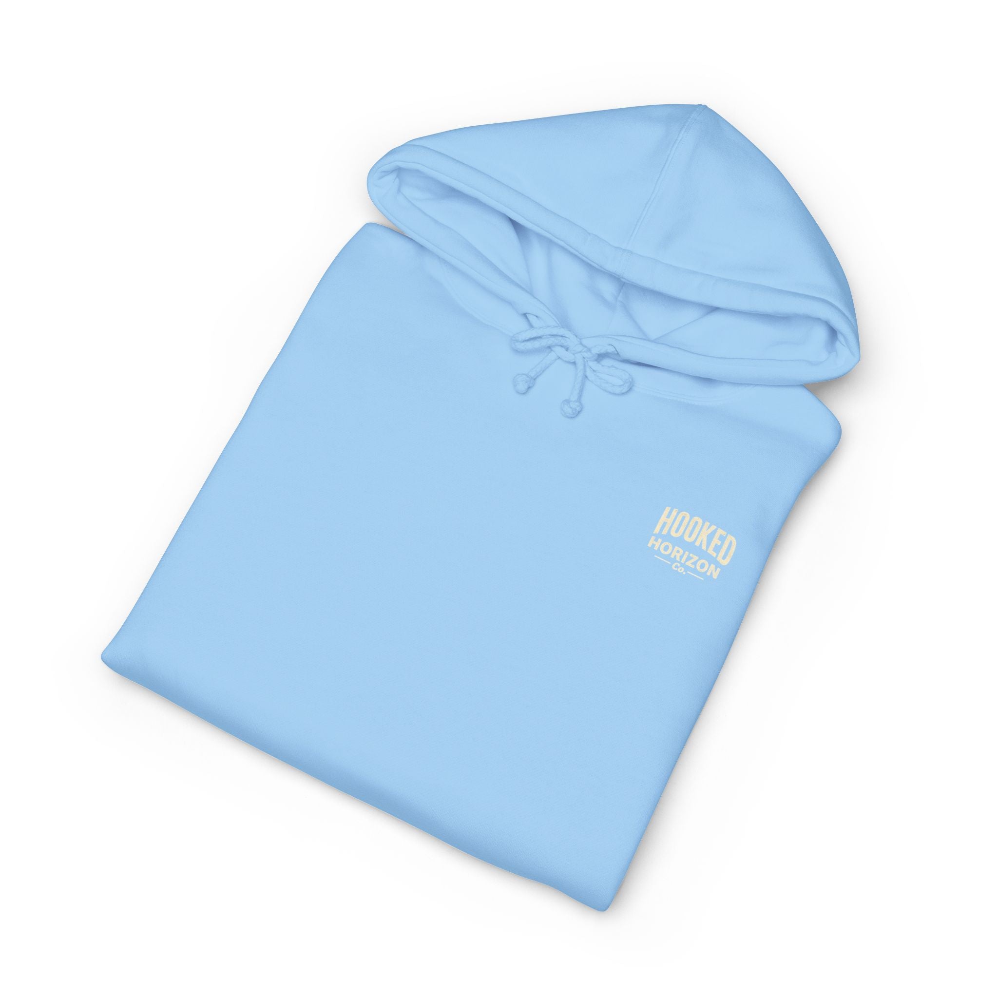 Seagull & Red Sunset Hoodie Hooked Horizon Co. — Minimal Fishing Back Graphic Hoodie, Multiple Color Variations