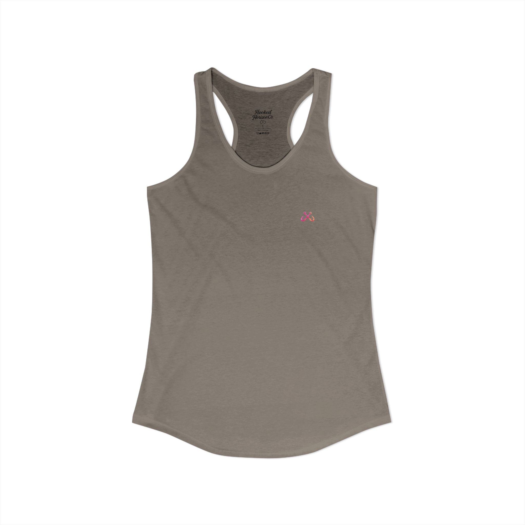 Hot Pink & Peach Hooked Horizon Co.— Soft Women's Ideal Racerback Tank
