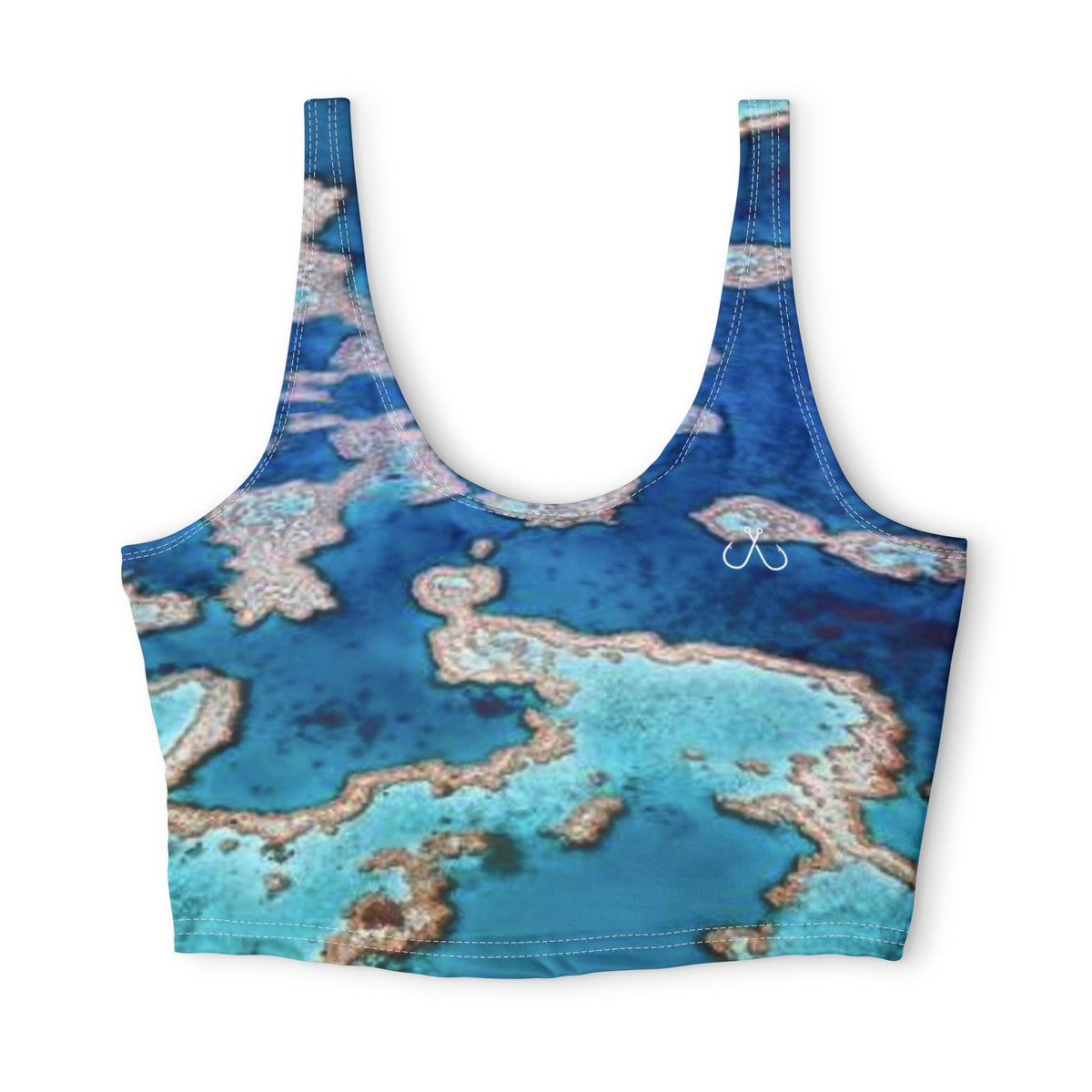 Blue Coral Reel Deep Drift Hooked Horizon Co. Stylish Sports Bra for Active Women, Workout Top, Gym Essential, Fitness Apparel, Athleisure Wear, Yoga Gear