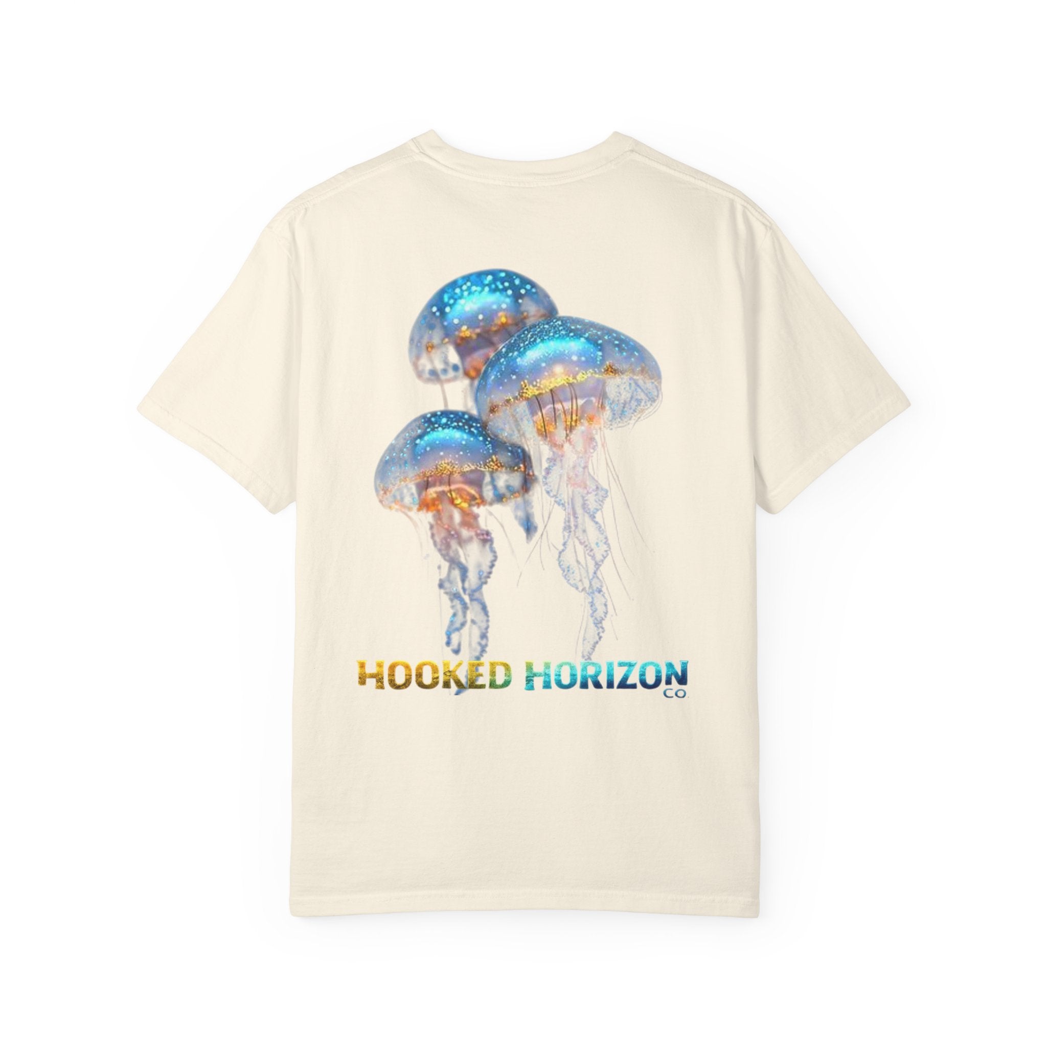 Jelly Fish Hooked Horizon Co. — Deep Drift Fishing Graphicishing Tee for Angler Lovers, Shark Lovers, Ocean Tee