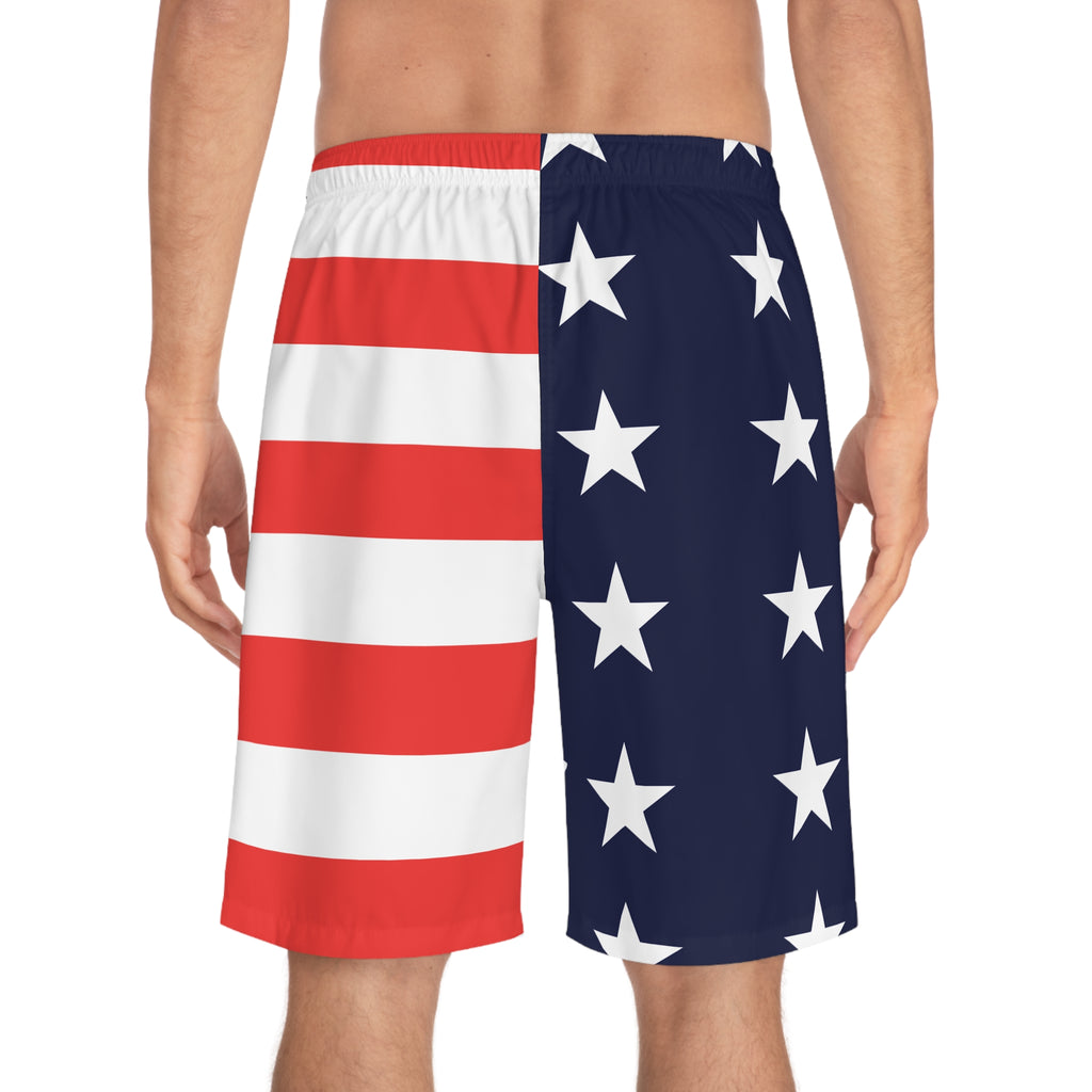 USA Hooked Horizon Co. Board Shorts, Swimwear for Beach Days, Summer Vacations, Pool Parties, Surfing Attire, Water Sports