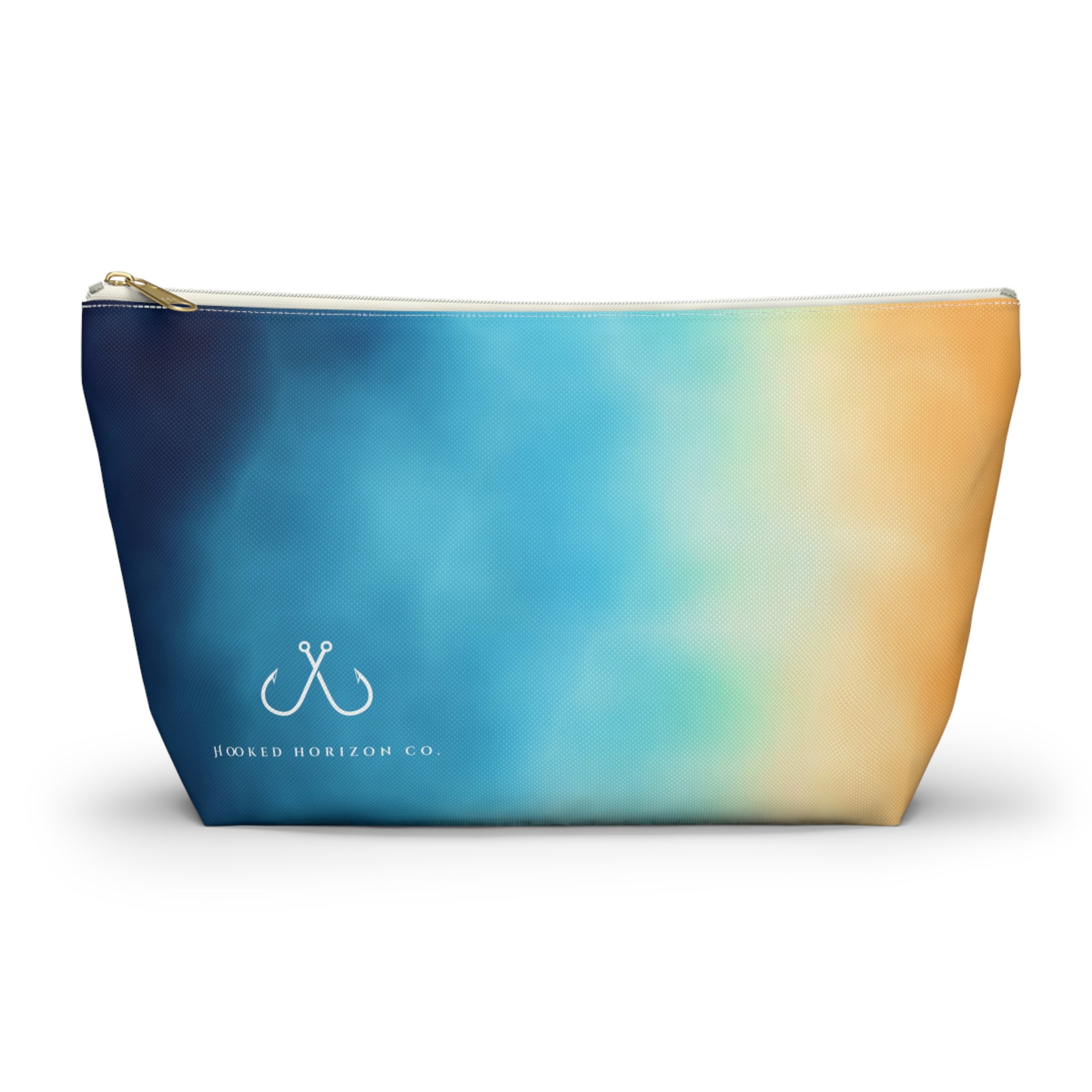 Bright Ombre Costal Vibes– Hooked Horizon Co Vibrant Gradient Accessory Pouch | Makeup Bag, Travel Organizer, Gift for Her, Beach Essentials, Stylish Storage