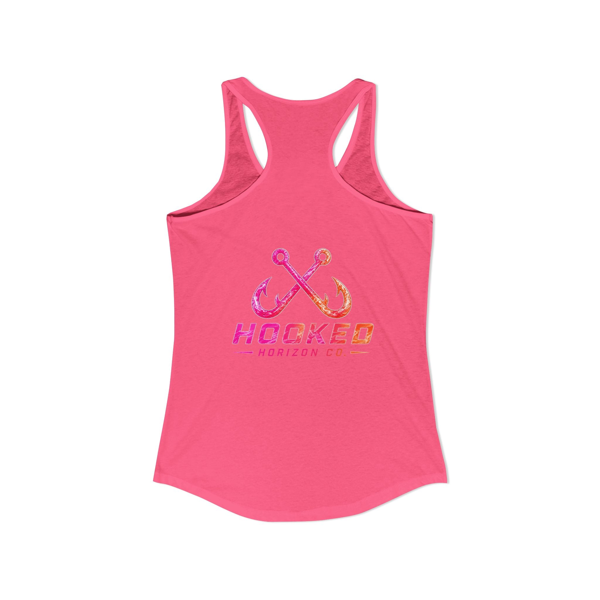 Hot Pink & Peach Hooked Horizon Co.— Soft Women's Ideal Racerback Tank