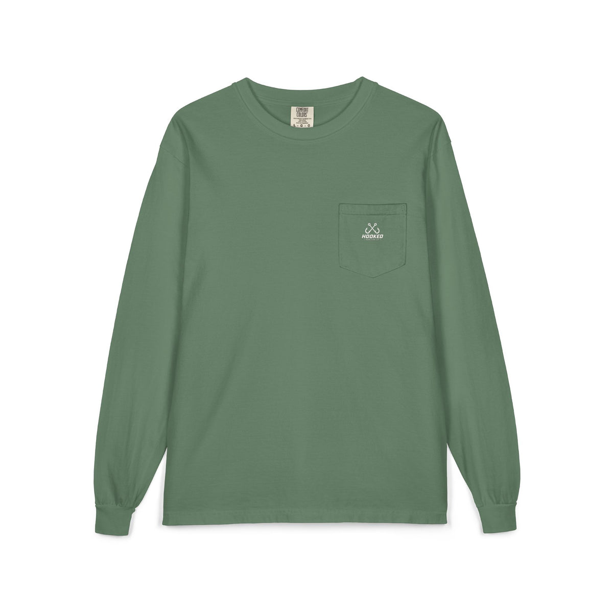 USA Manta Ray Hooked Horizon Co.  Classic Logo Unisex Long Sleeve Pocket T-Shirt