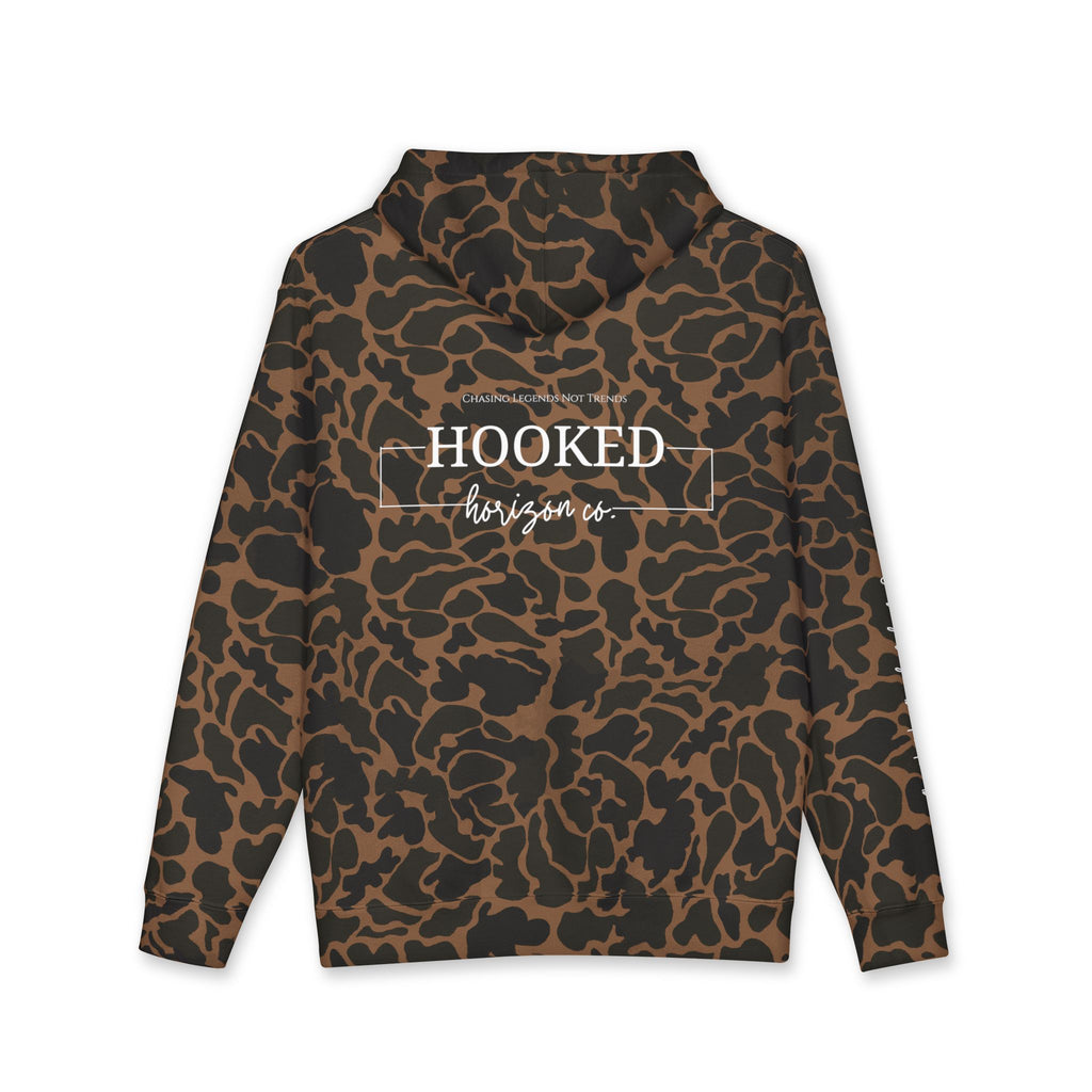 Chasing Legends Not Trends Hoodie Hooked Horizon Co. — Minimal Fishing Back Graphic Hoodie, Multiple Color Variations