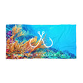 Coral Vibrant Gradient Hooked Horizon Co. Ocean Coral Coastal Vibes Beach Towel - Perfect for Summer, Pool Days, Camping, Beach Parties, Vacation Fun