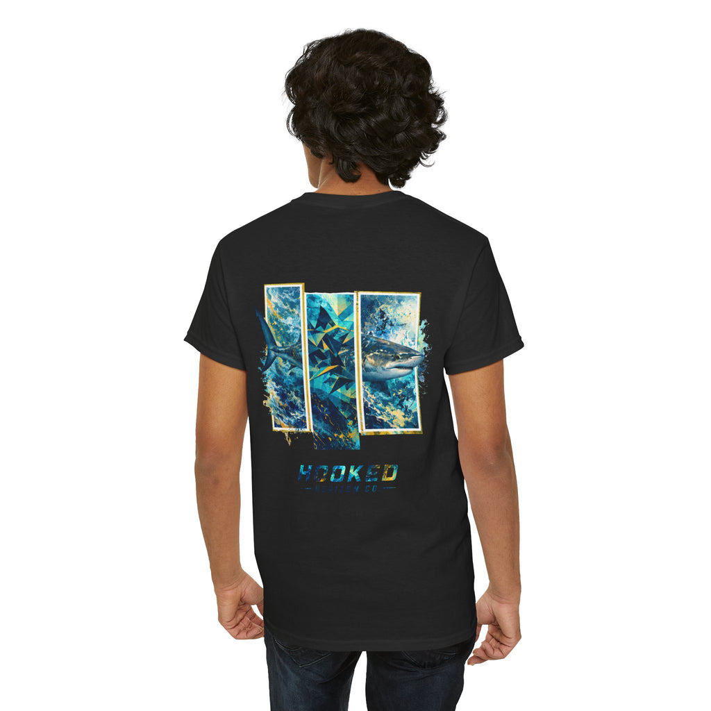 Bull Shark Hooked Horizon Co Tee—Ocean Graphic Tee — "Beloved" Ray Design