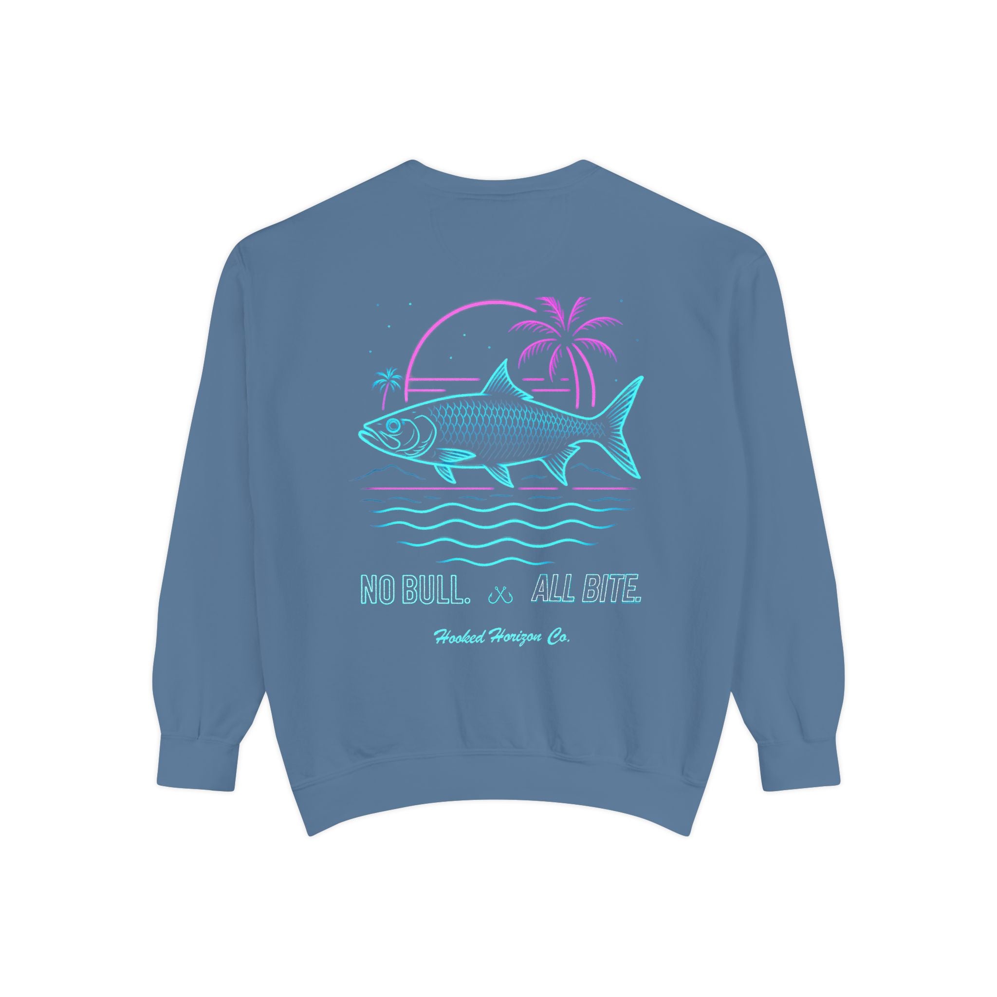 Vintage vibes Neon Tarpon Sweatshirt– Hooked Horizon Co. Ocean apparel, Gifts for Him & Her, Ocean Conservation, Soft Unisex Garment-Dyed Sweatshirt