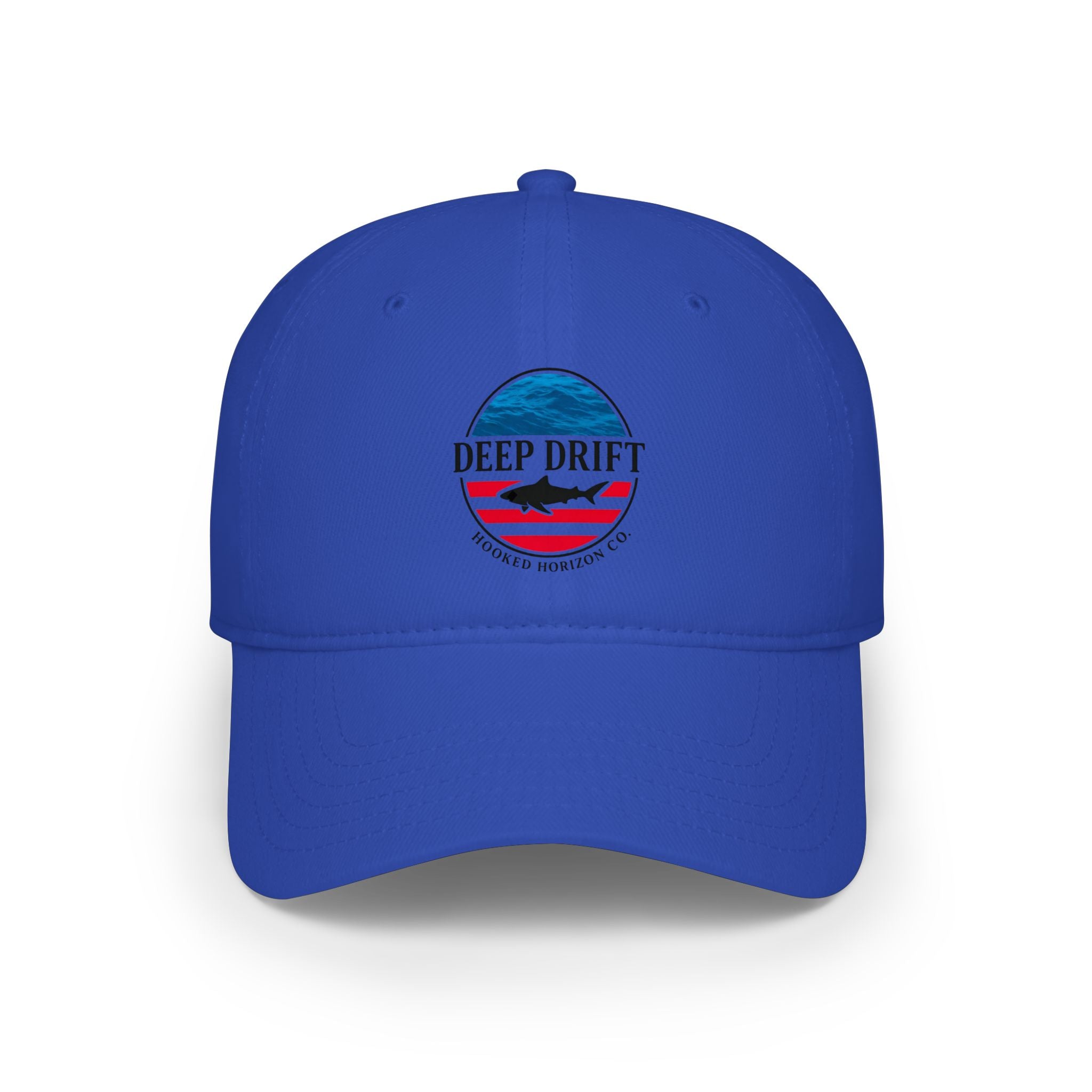 Deep Drift American Flag Patch Baseball Cap — Vintage Ocean Americana Low-Profile Hat, Multiple Color Variations