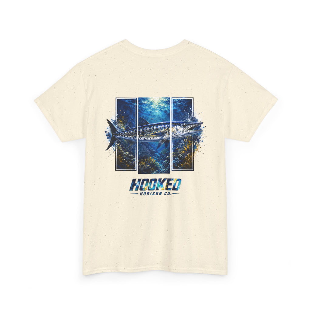Barracuda Hooked Horizon Co Tee—Ocean Graphic Tee — "Beloved" Ray Design