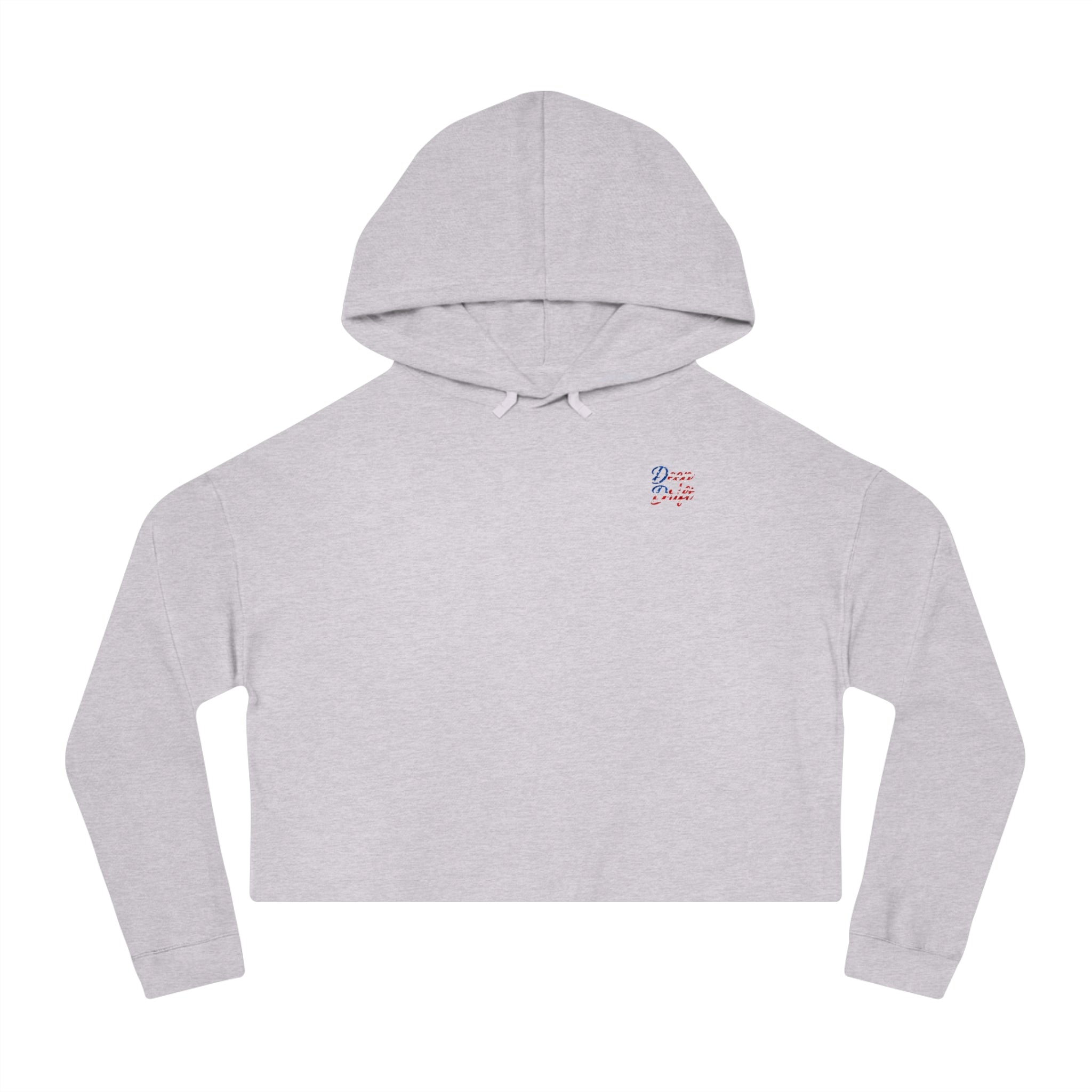 USA Cropped Hoodie - "Deep Drift" Fishing Logo Cropped Hooded Sweatshirt